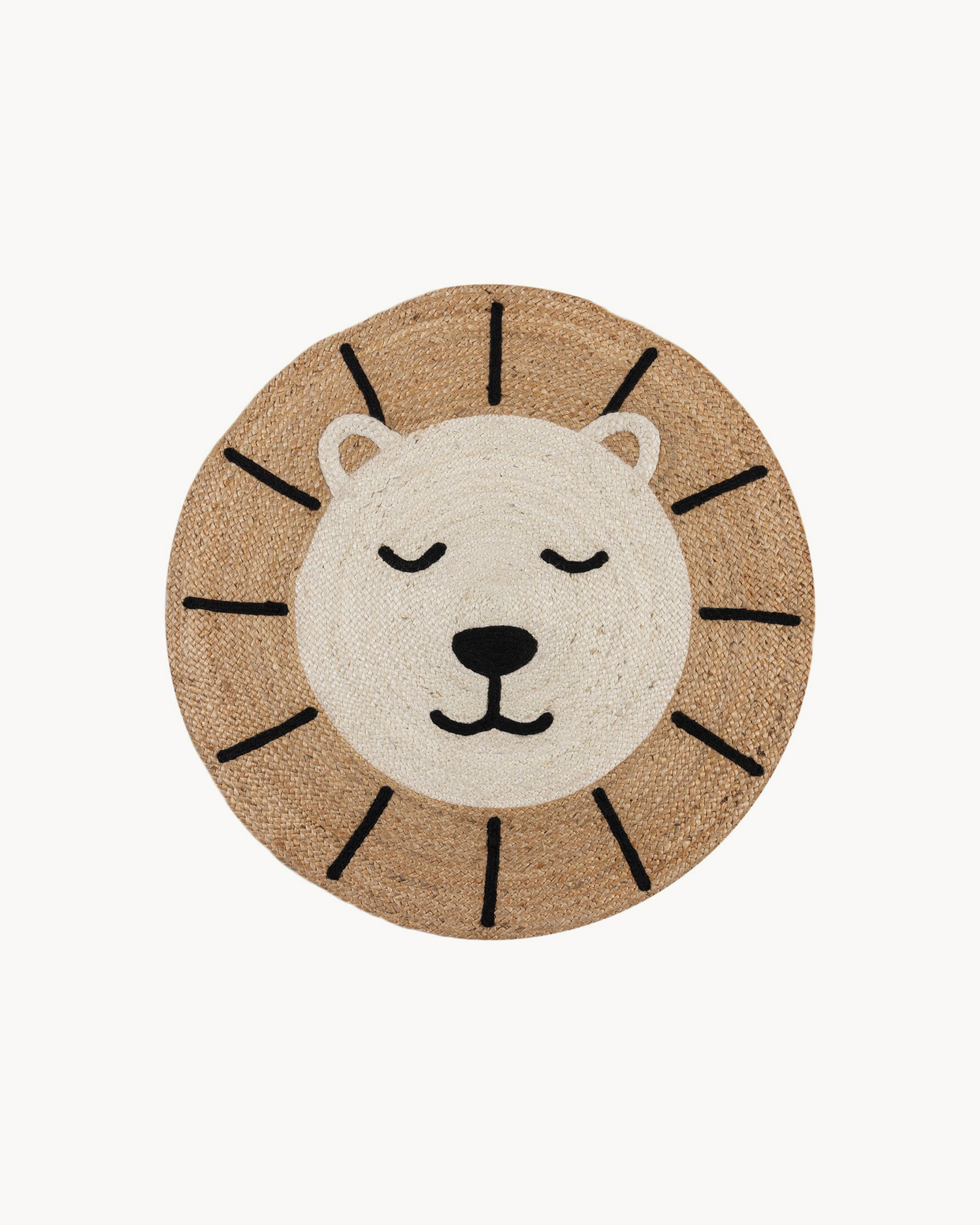 Tappeto rotondo in juta Lion