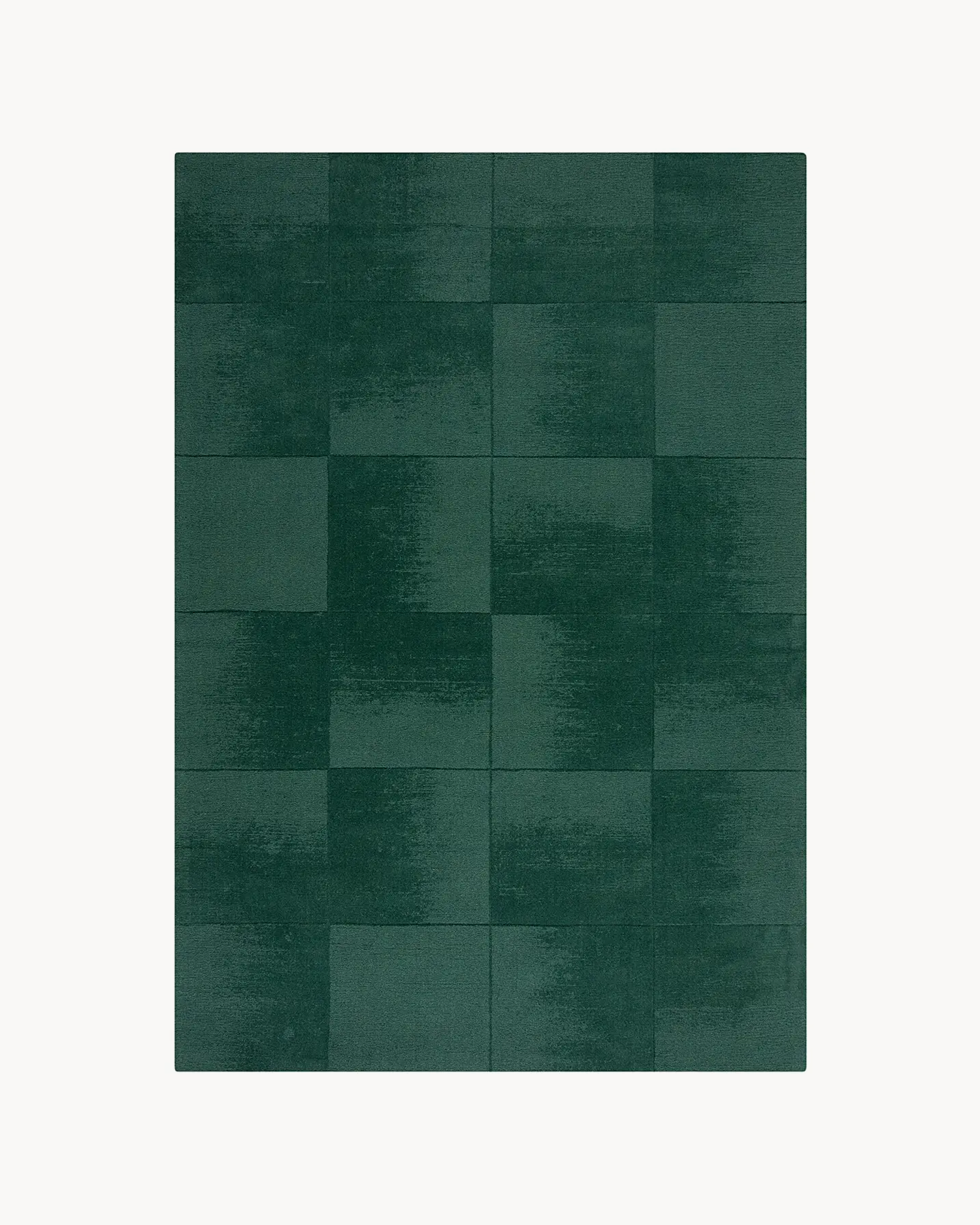 Tappeto in lana a quadri Demi, verde