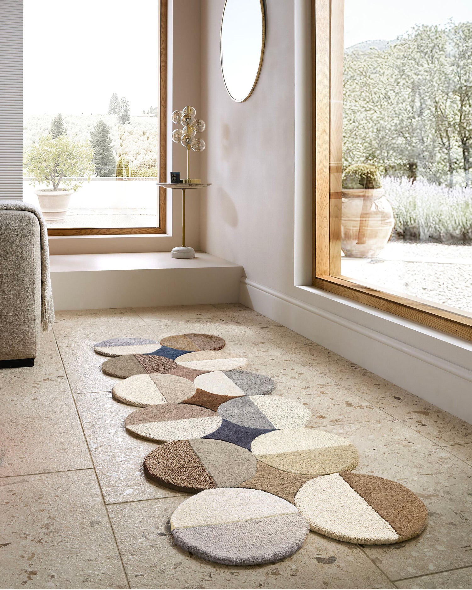 Runner fatto a mano in lana Mia Ellipse