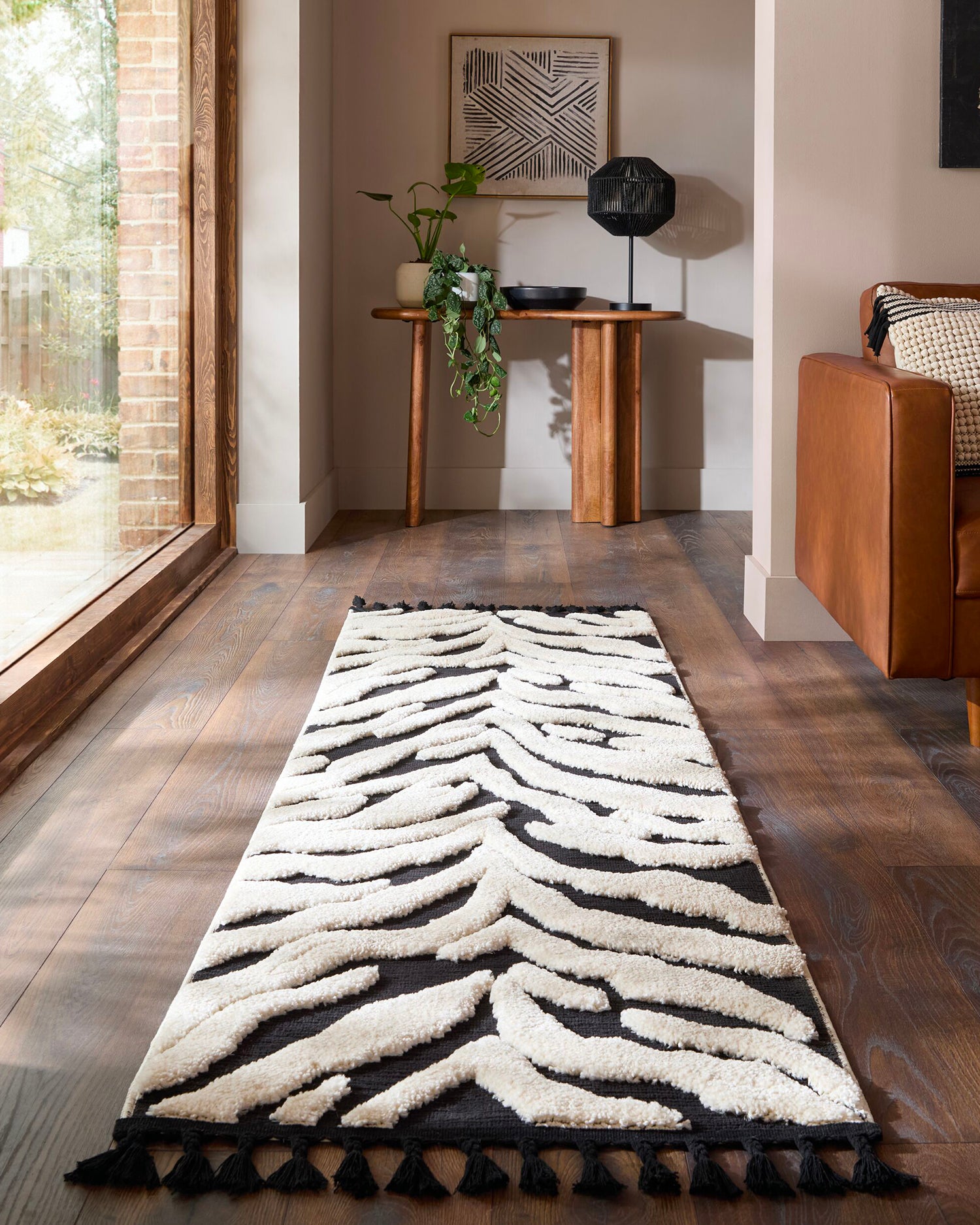 Runner moderno con nappe Esra Zebra