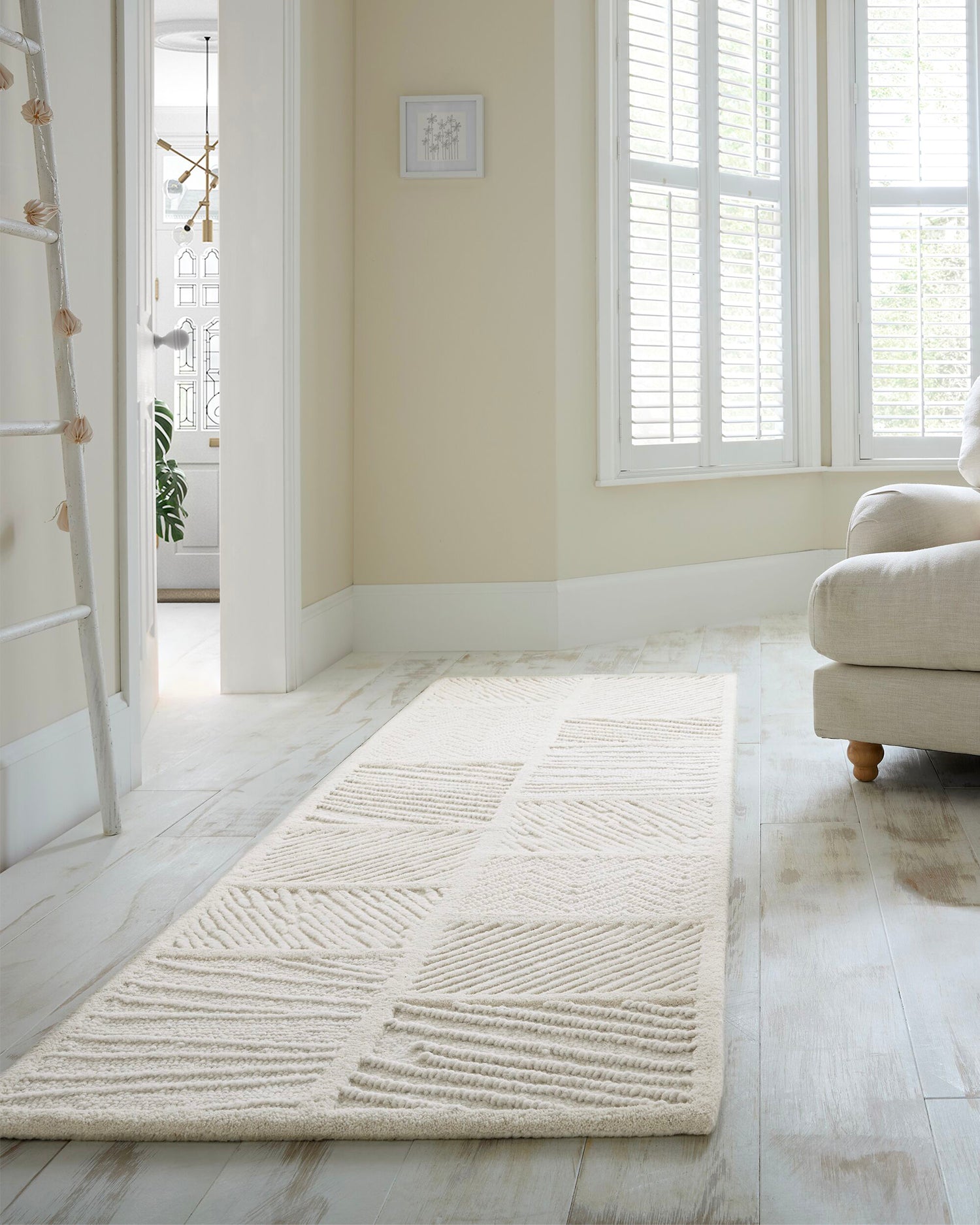 Runner in misto lana Sculptured Blocks