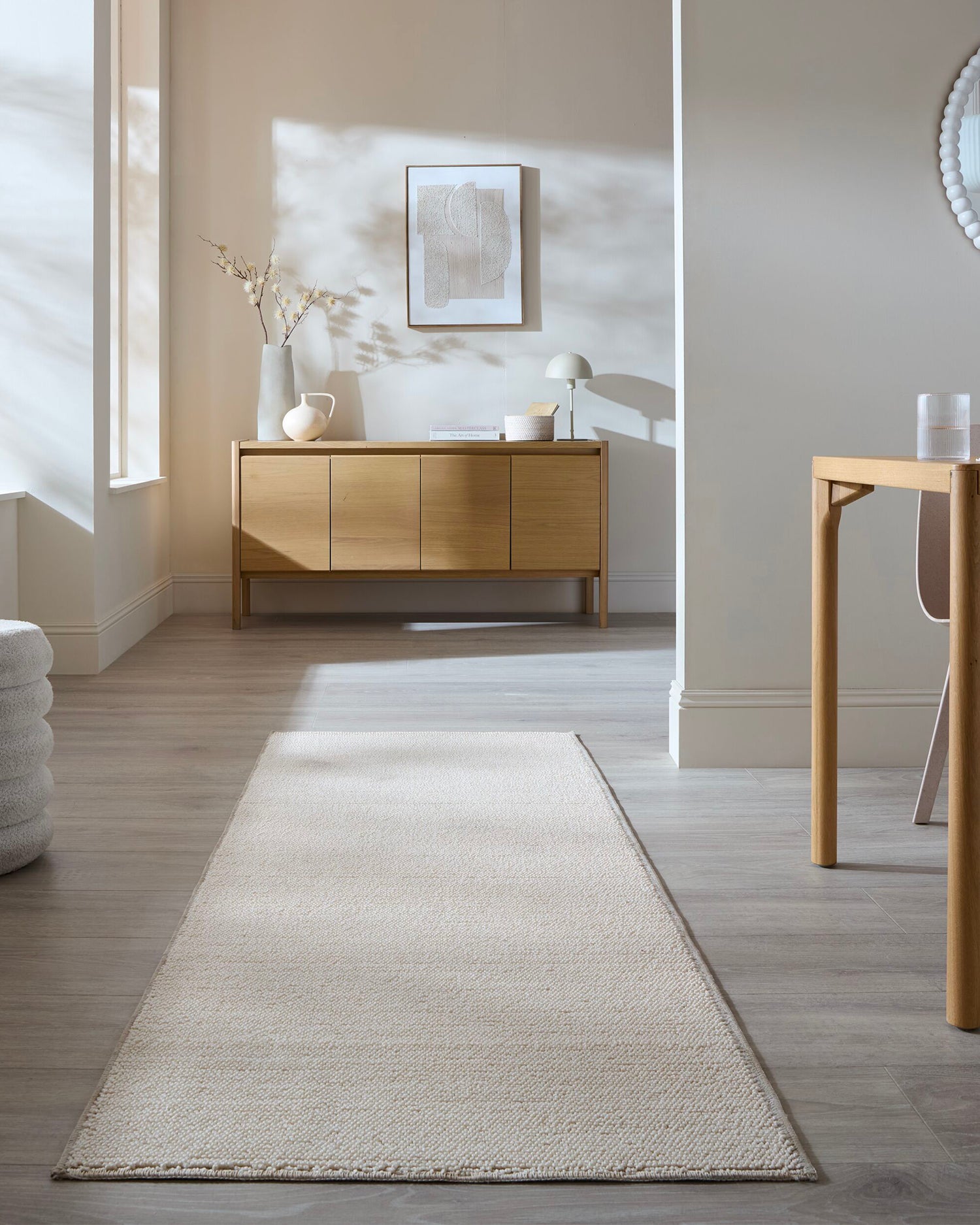 Runner lavabile effetto bouclè Linear