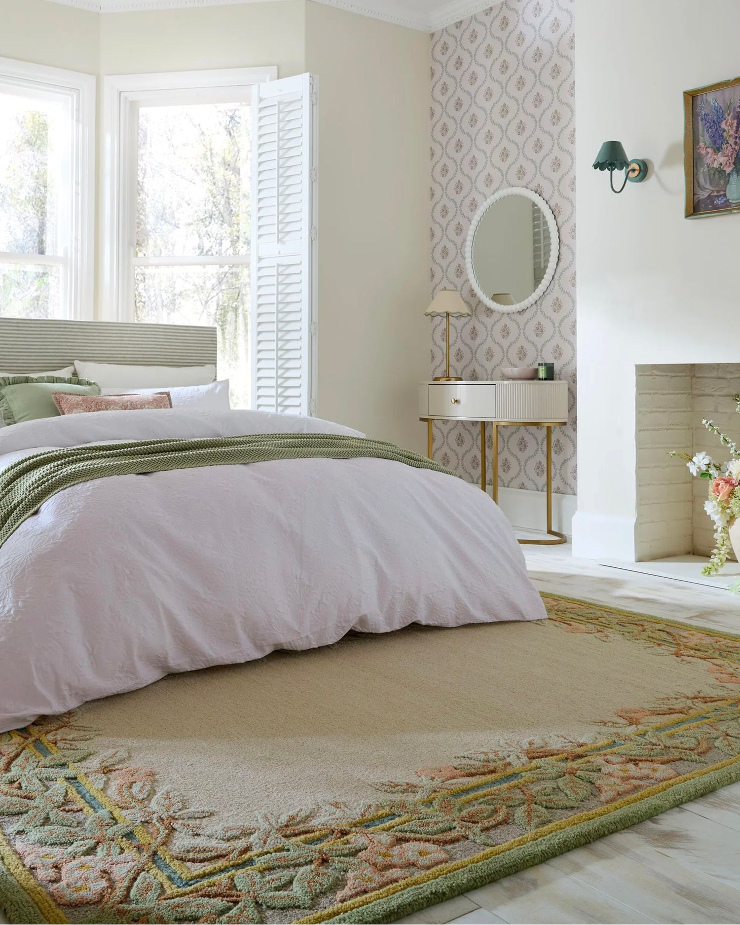 Tappeto fatto a mano in lana Verona Floral