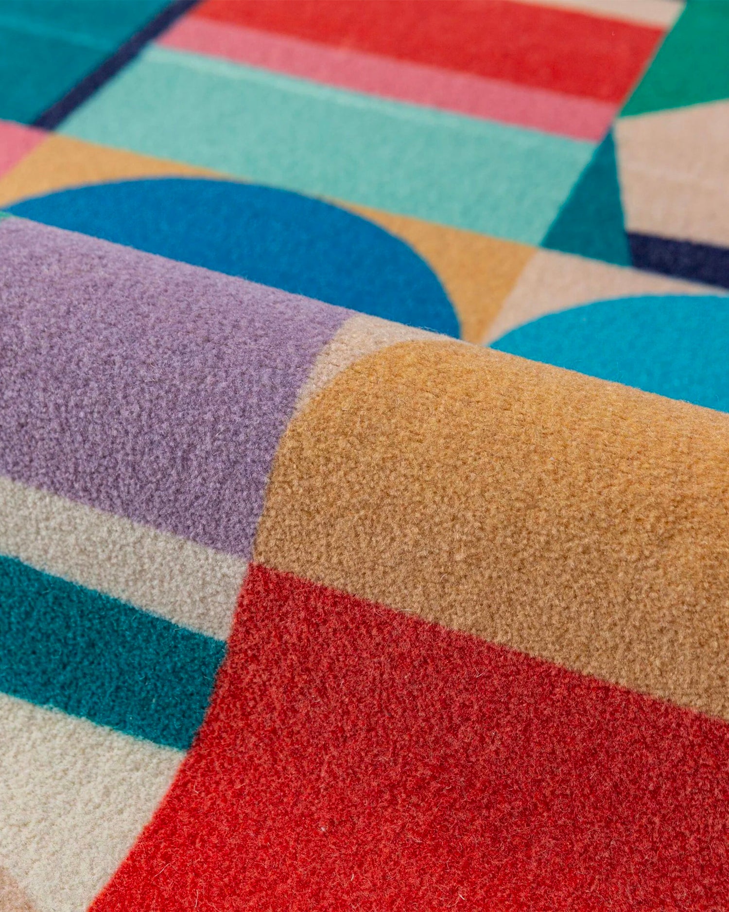 Tappeto fatto a mano in misto lana Patchwork