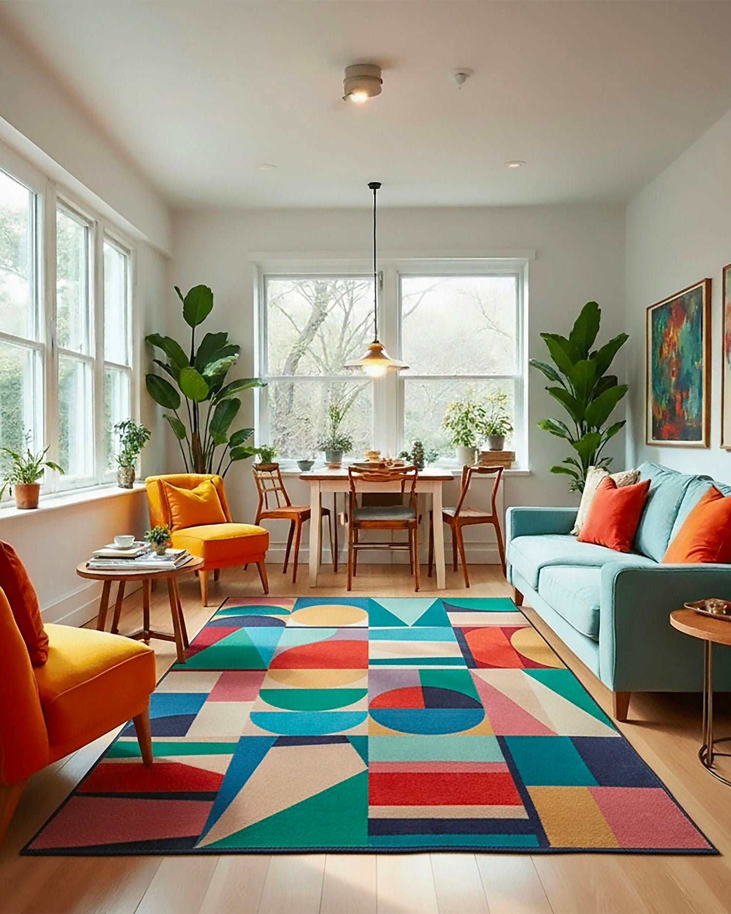 Tappeto fatto a mano in misto lana Patchwork