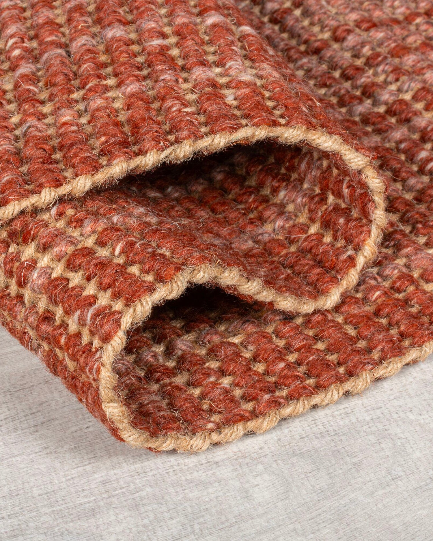 Tappeto in juta Ombre, rosso