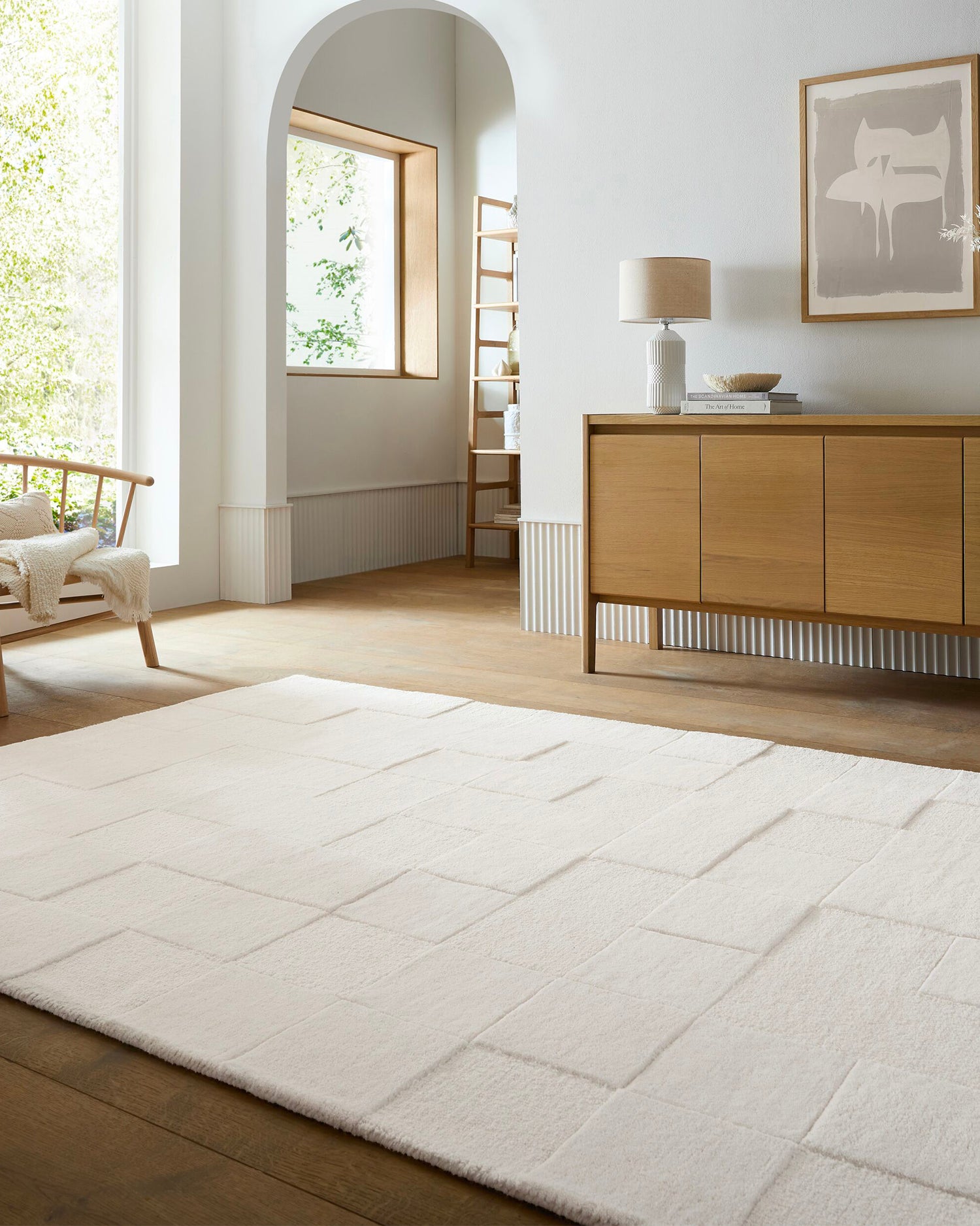 Tappeto moderno in lana Checkerboard