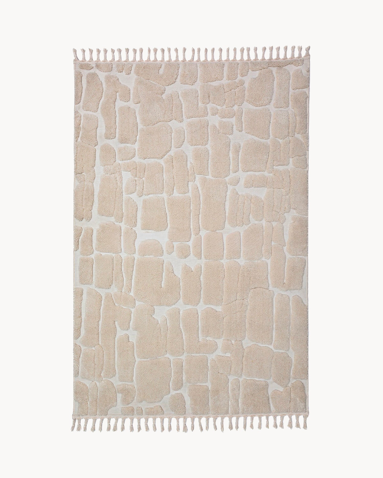 Tappeto moderno con nappe Esra Cobbled