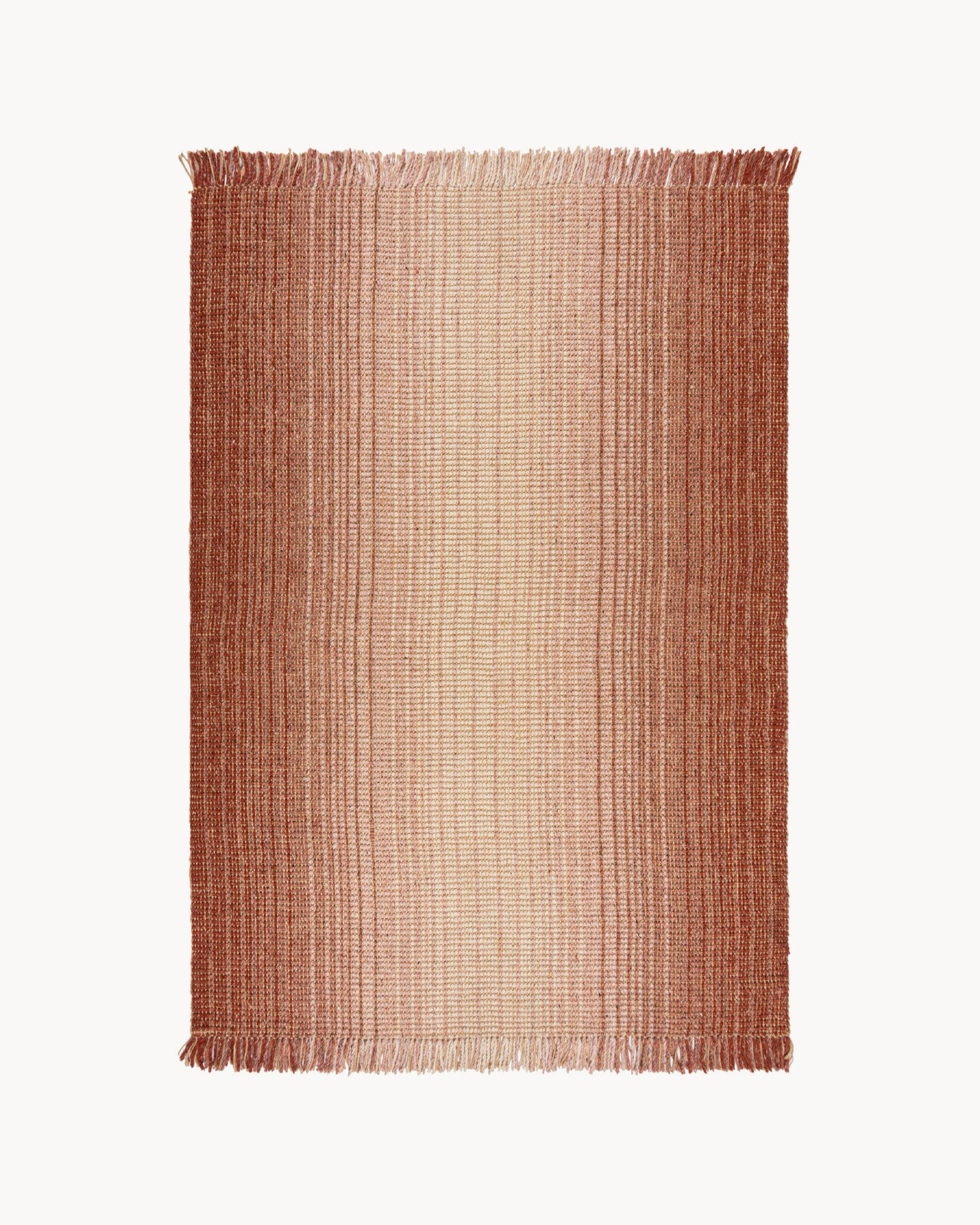 Tappeto in juta Ombre, rosso