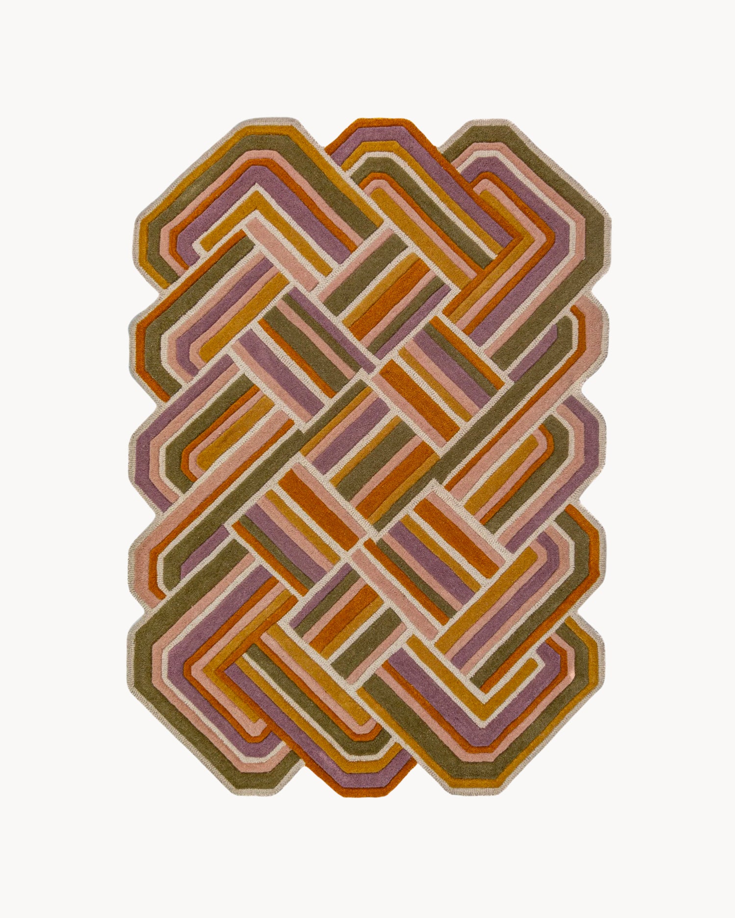 Tappeto fatto a mano in lana Linea