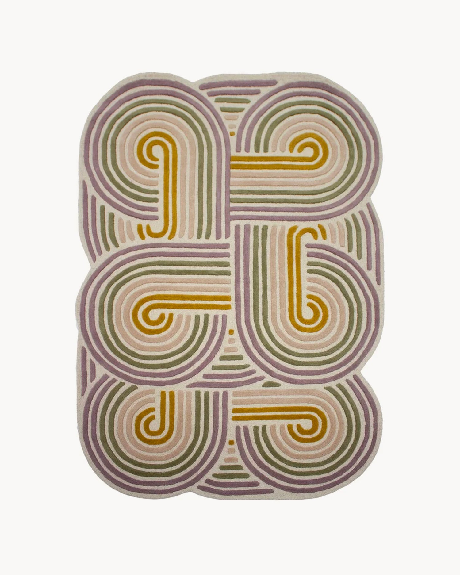 Tappeto fatto a mano in lana Spiral