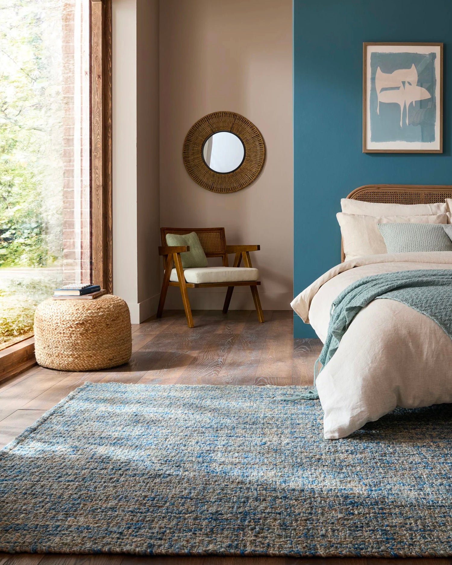 Tappeto fatto a mano in lana Heather