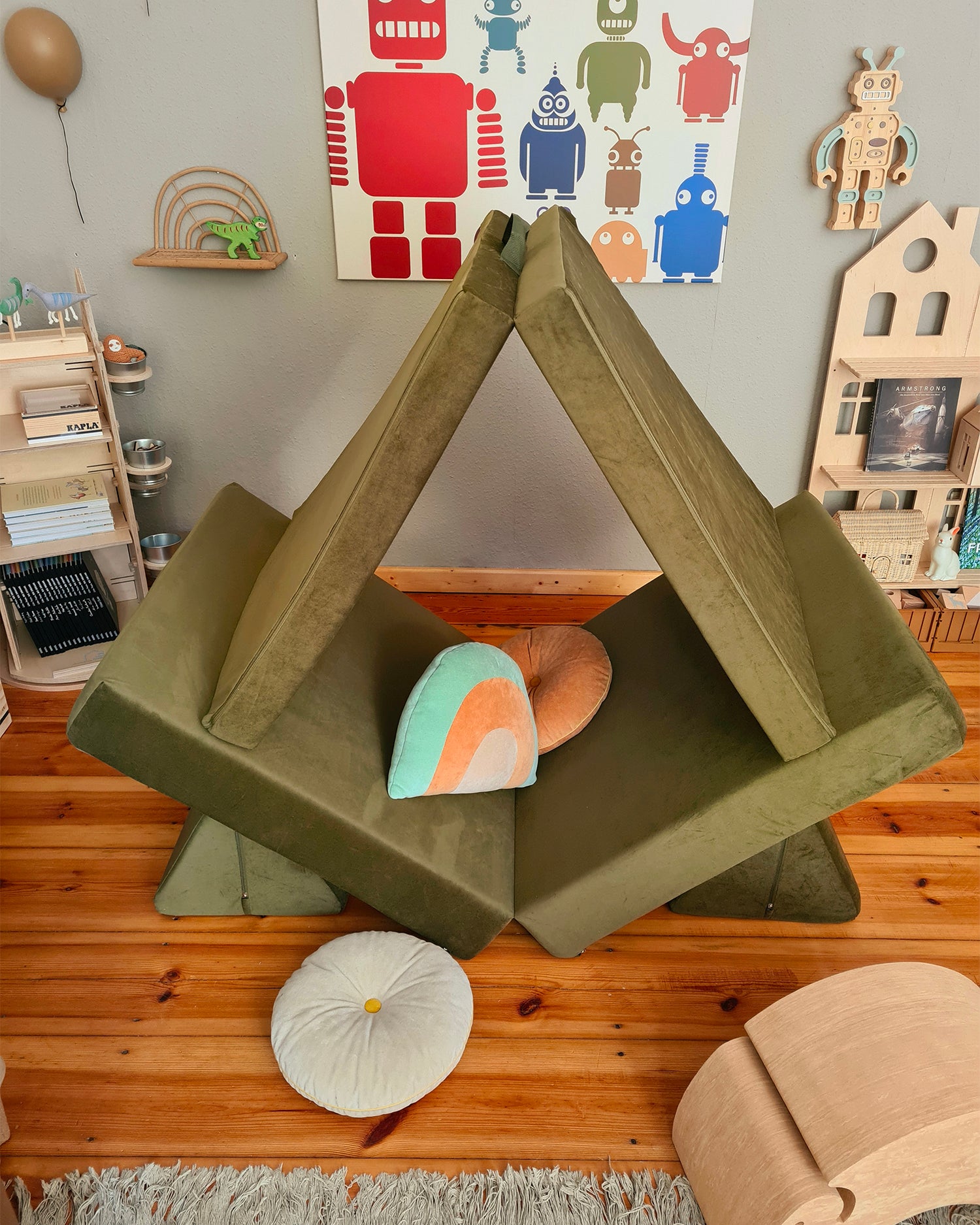 Divano modulare per bambini in velluto