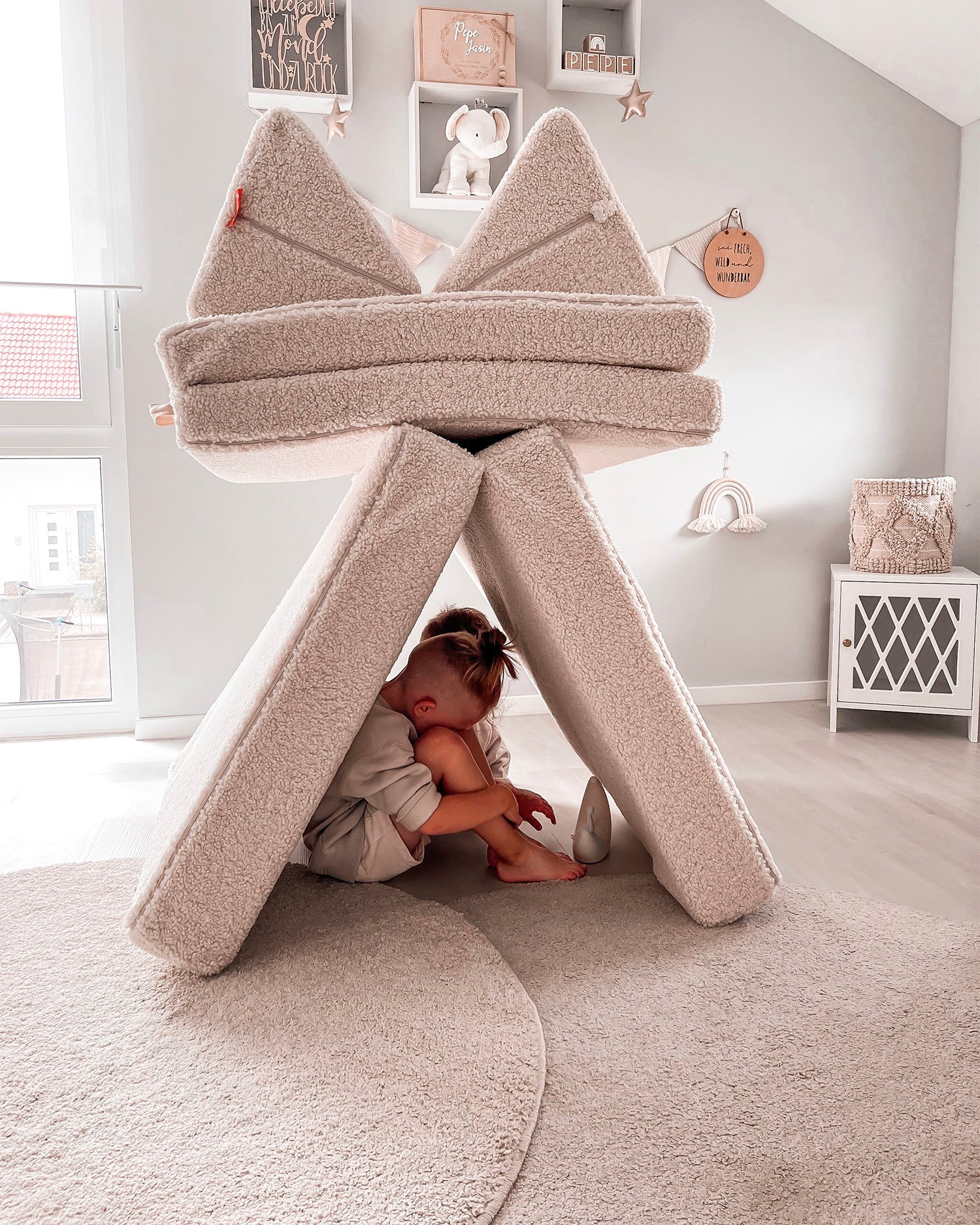 Divano modulare per bambini in teddy