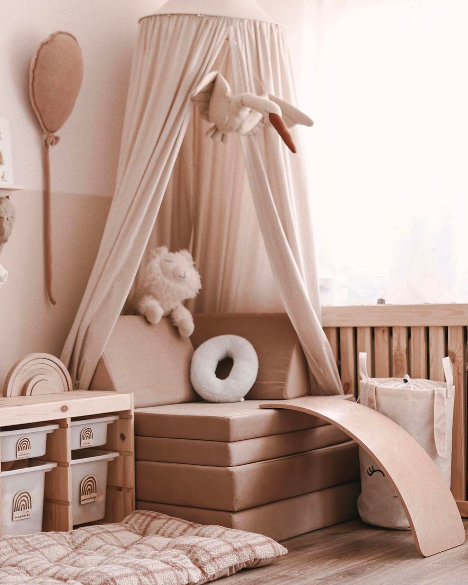 Divano modulare per bambini in velluto