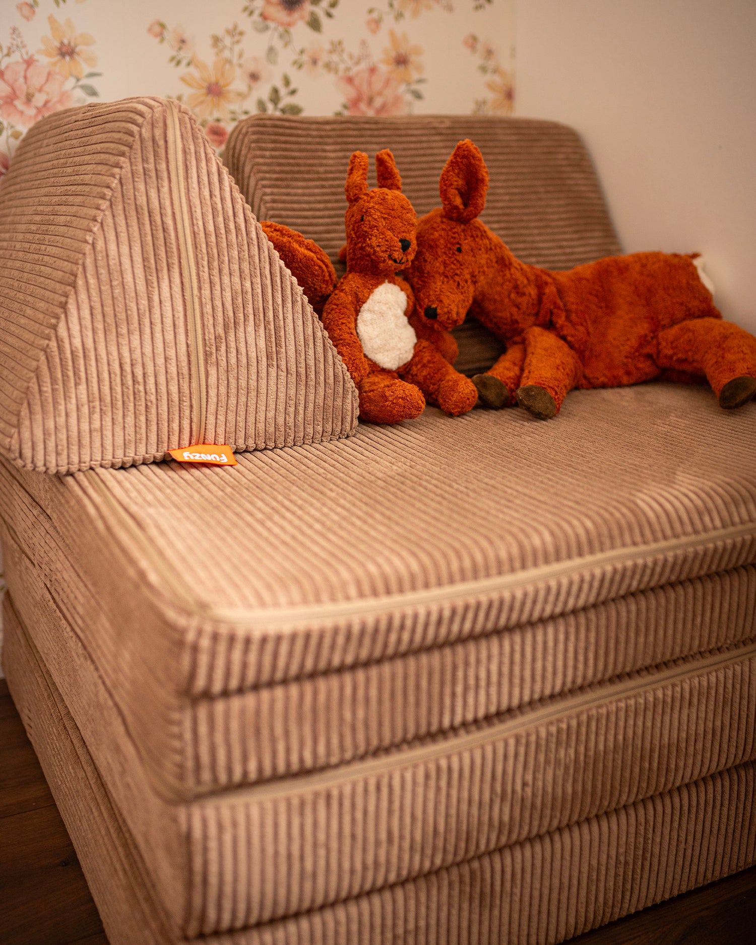 Divano modulare per bambini in velluto a coste