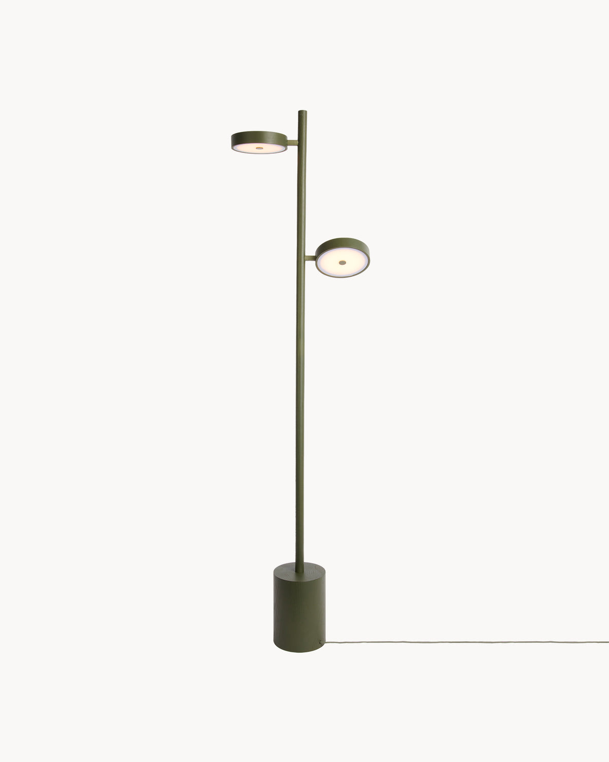 Lampada da terra a 2 luci in legno di frassino Okinawa