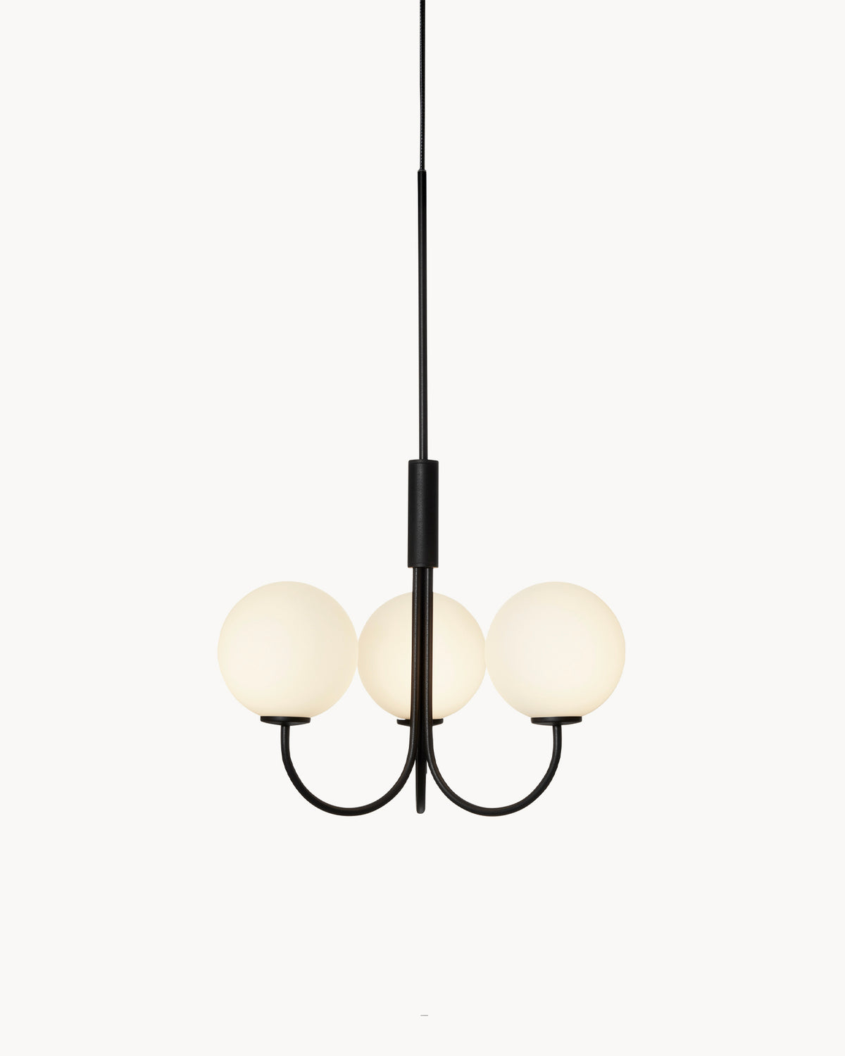 Lampadario a 3 sfere in vetro opalino Ballon