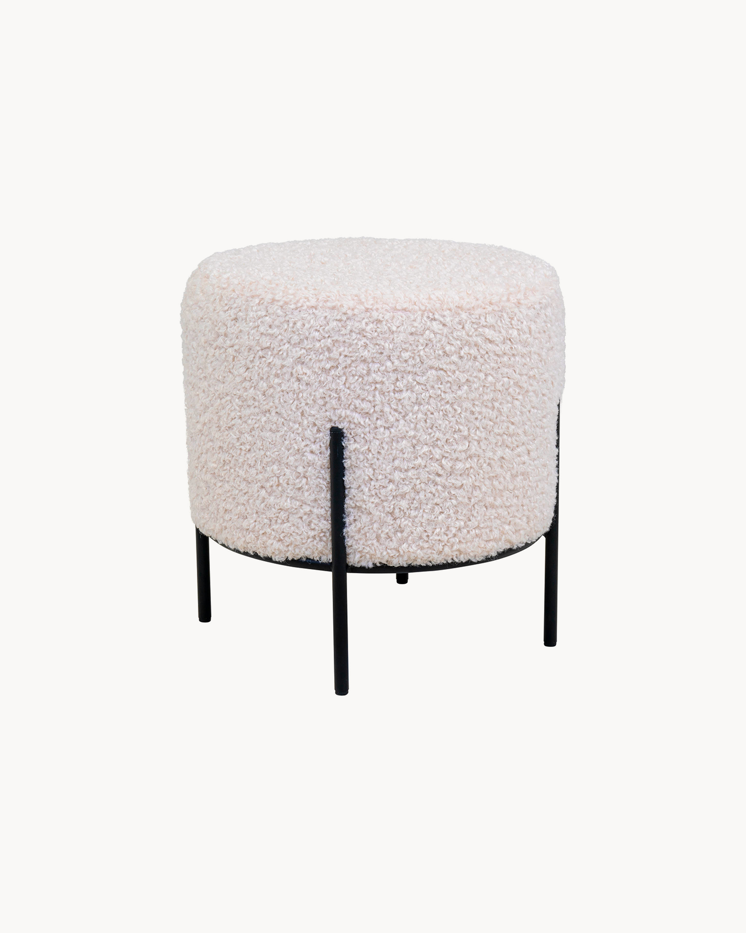 Pouf imbottito Alford, bianco