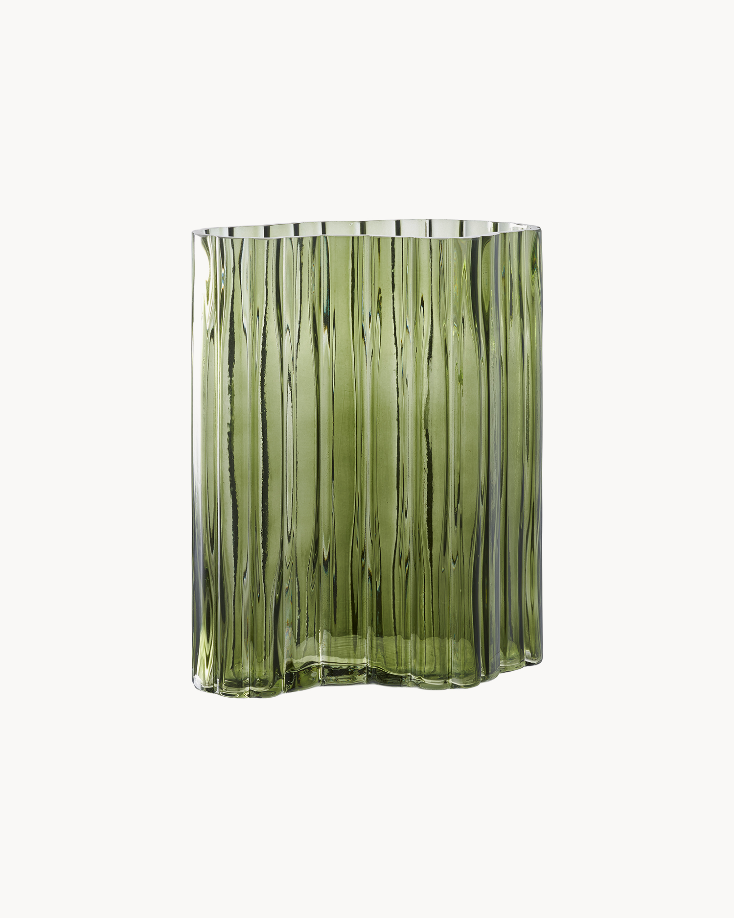 Vaso in vetro verde fumè