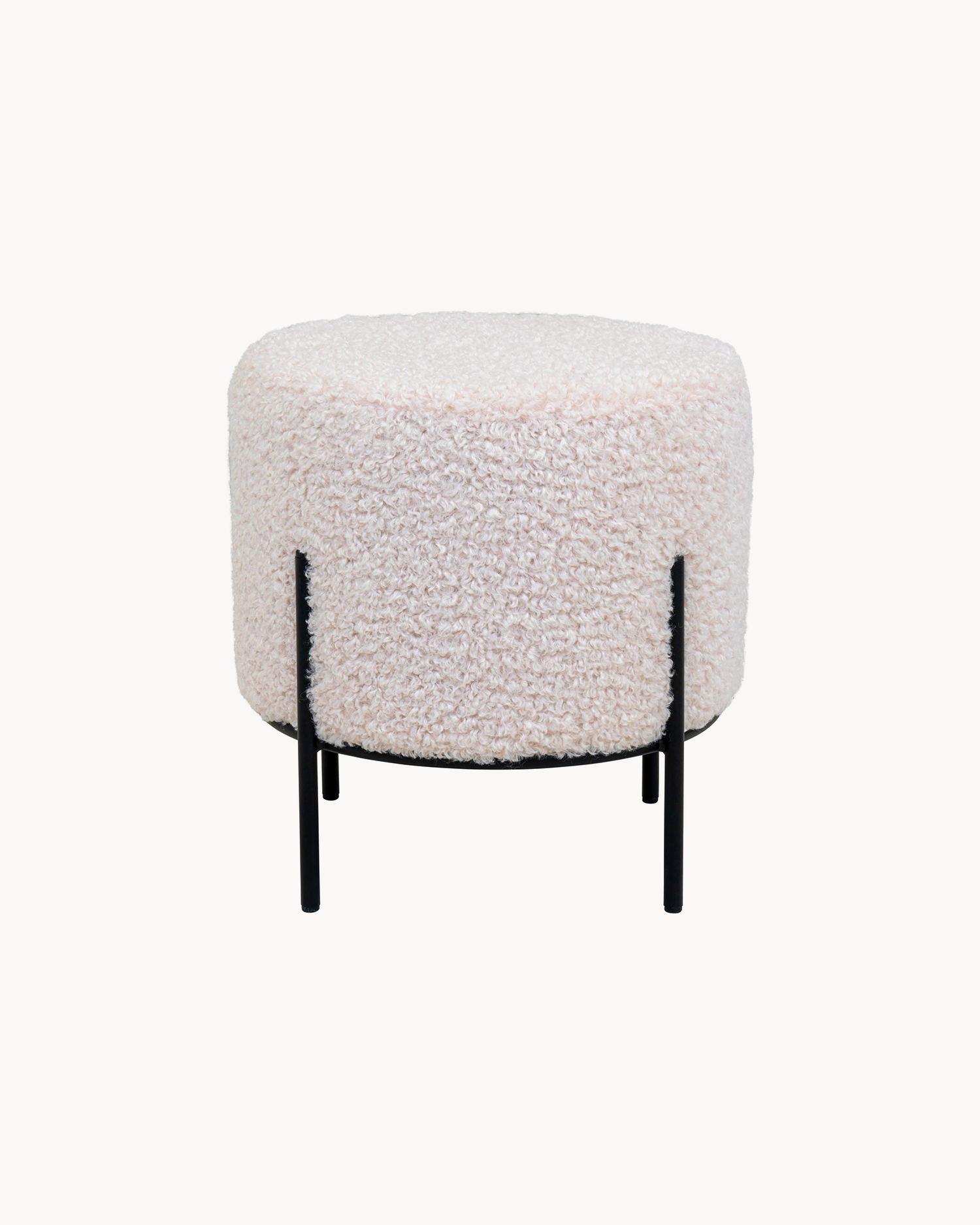 Pouf imbottito Alford, bianco