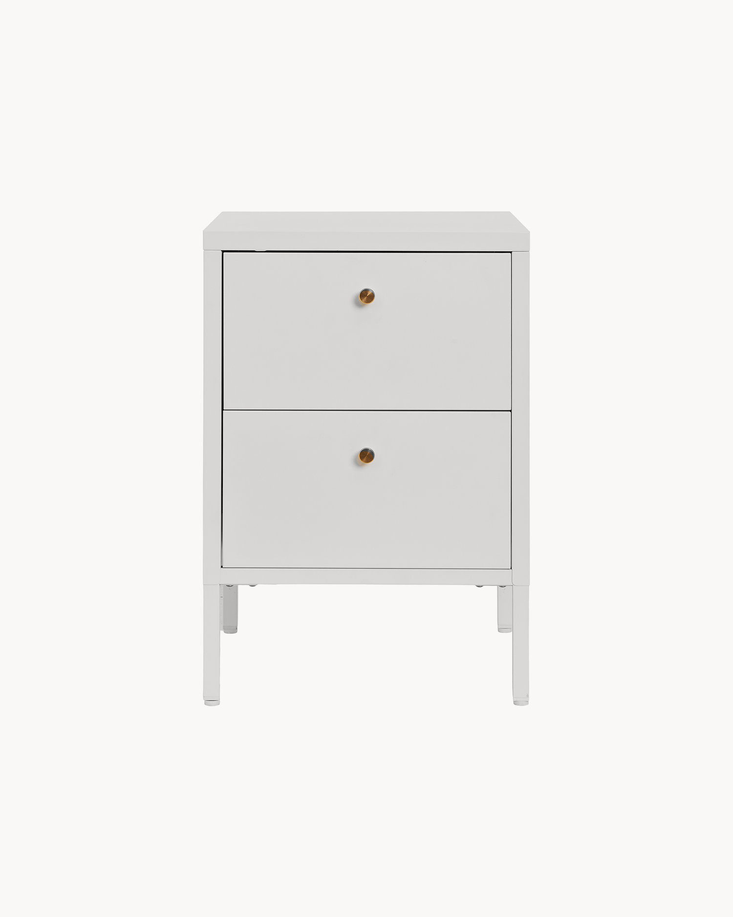 Comodino in acciaio Dalby, bianco