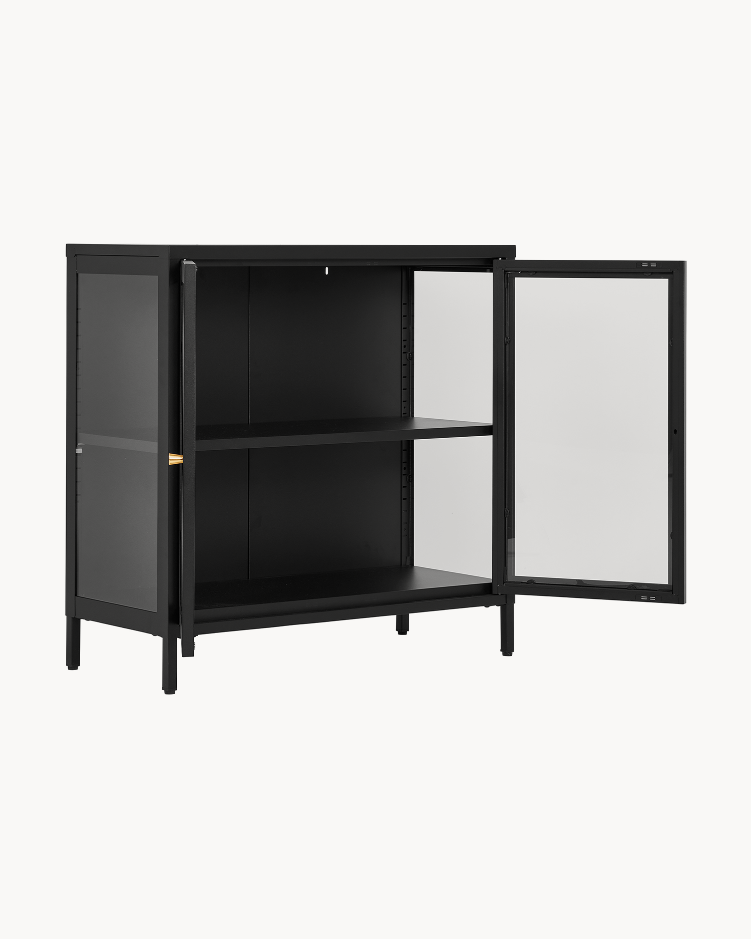 Vetrina Dalby in metallo con vetro