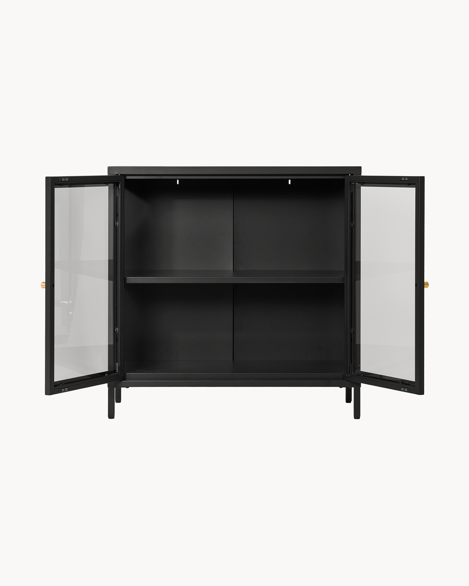 Vetrina Dalby in metallo con vetro