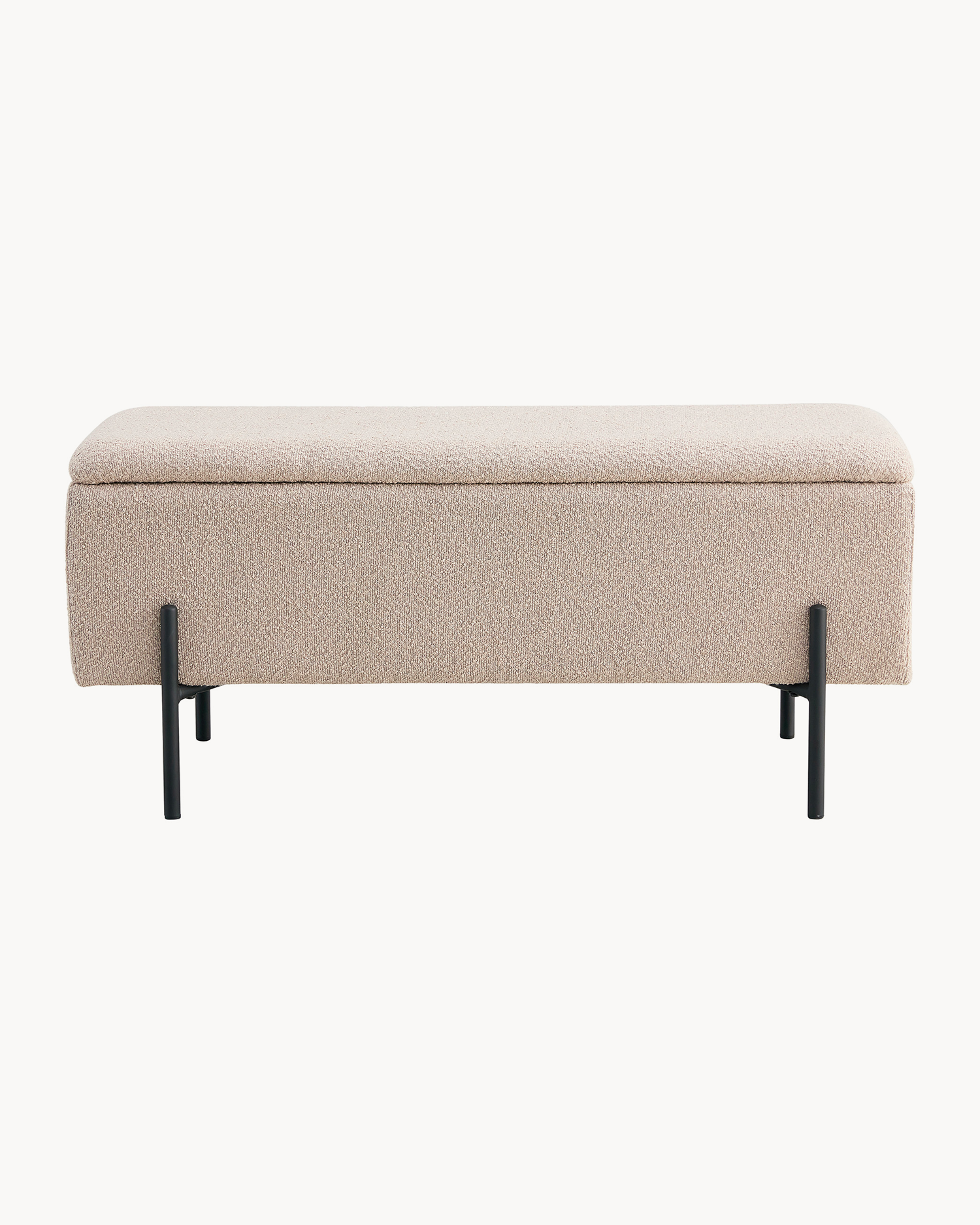 Panca in bouclè con contenitore Watford, beige