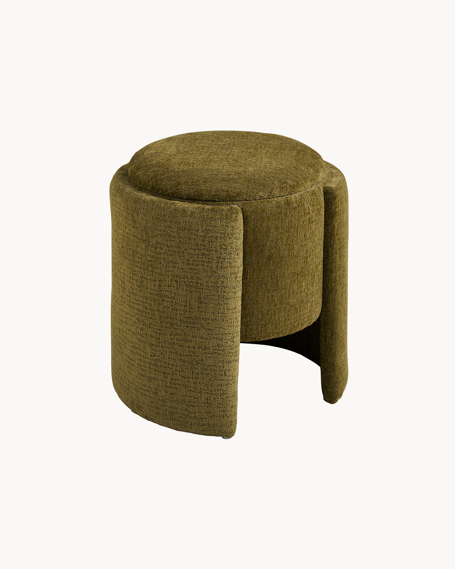 Pouf imbottito in ciniglia con contenitore Walsdorf