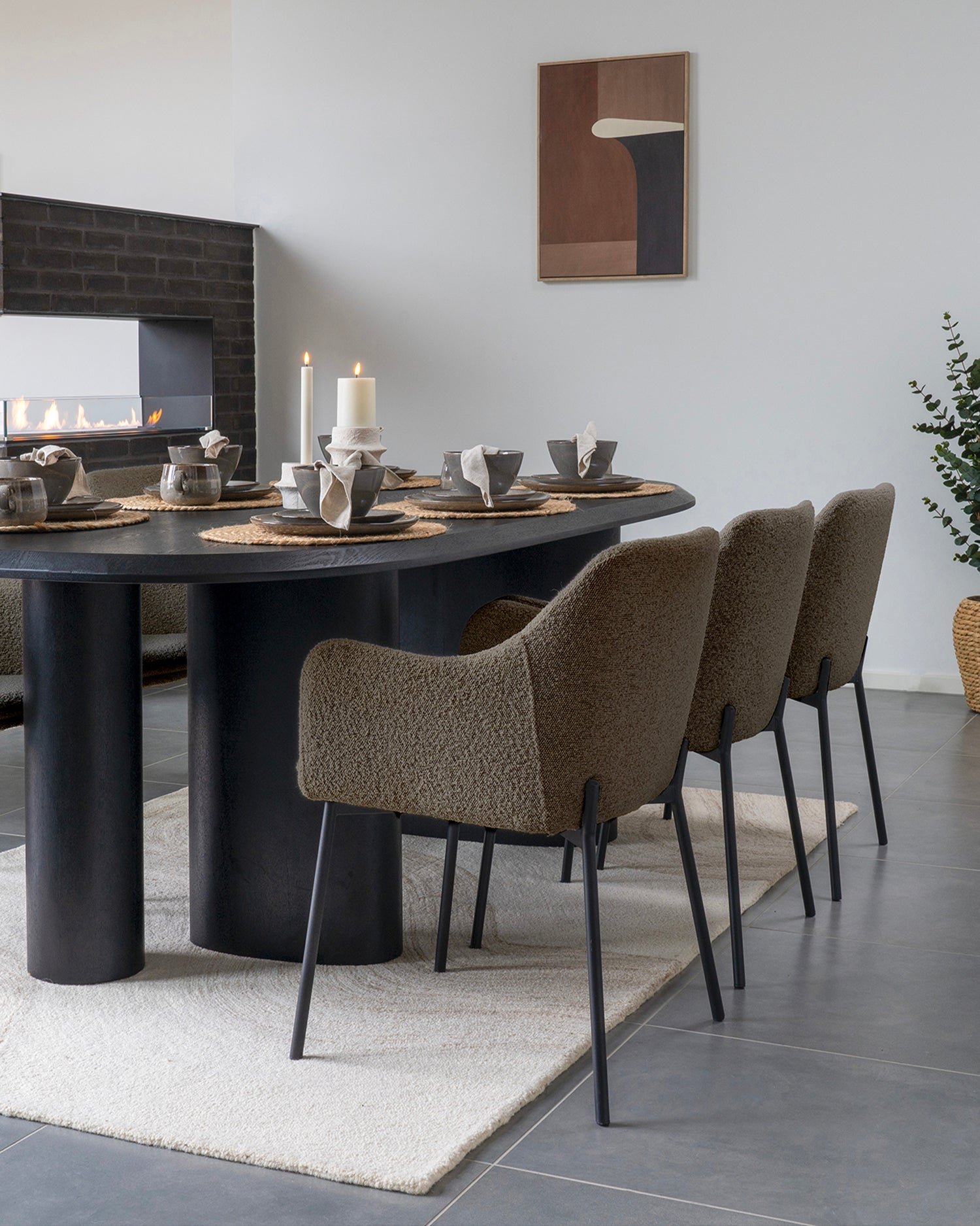 Set 2 sedie da pranzo in bouclé Melilla