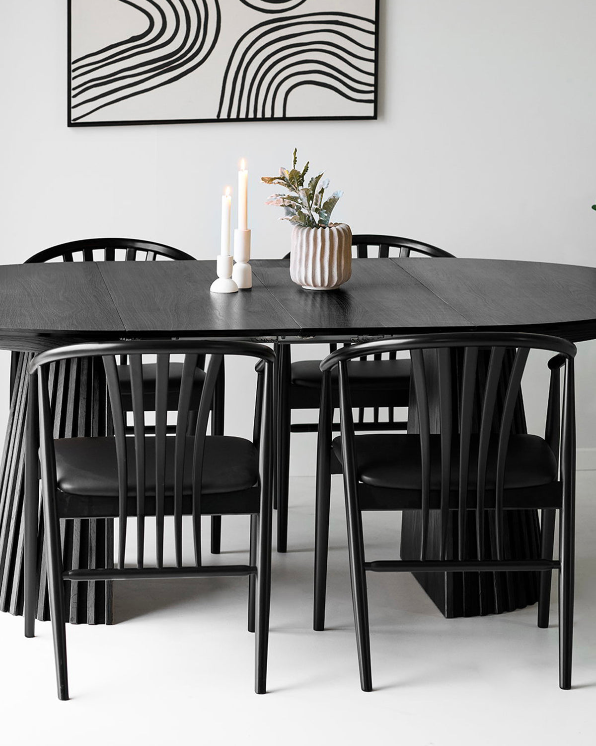 Set 2 sedie da pranzo in rovere con seduta in PU Agustin