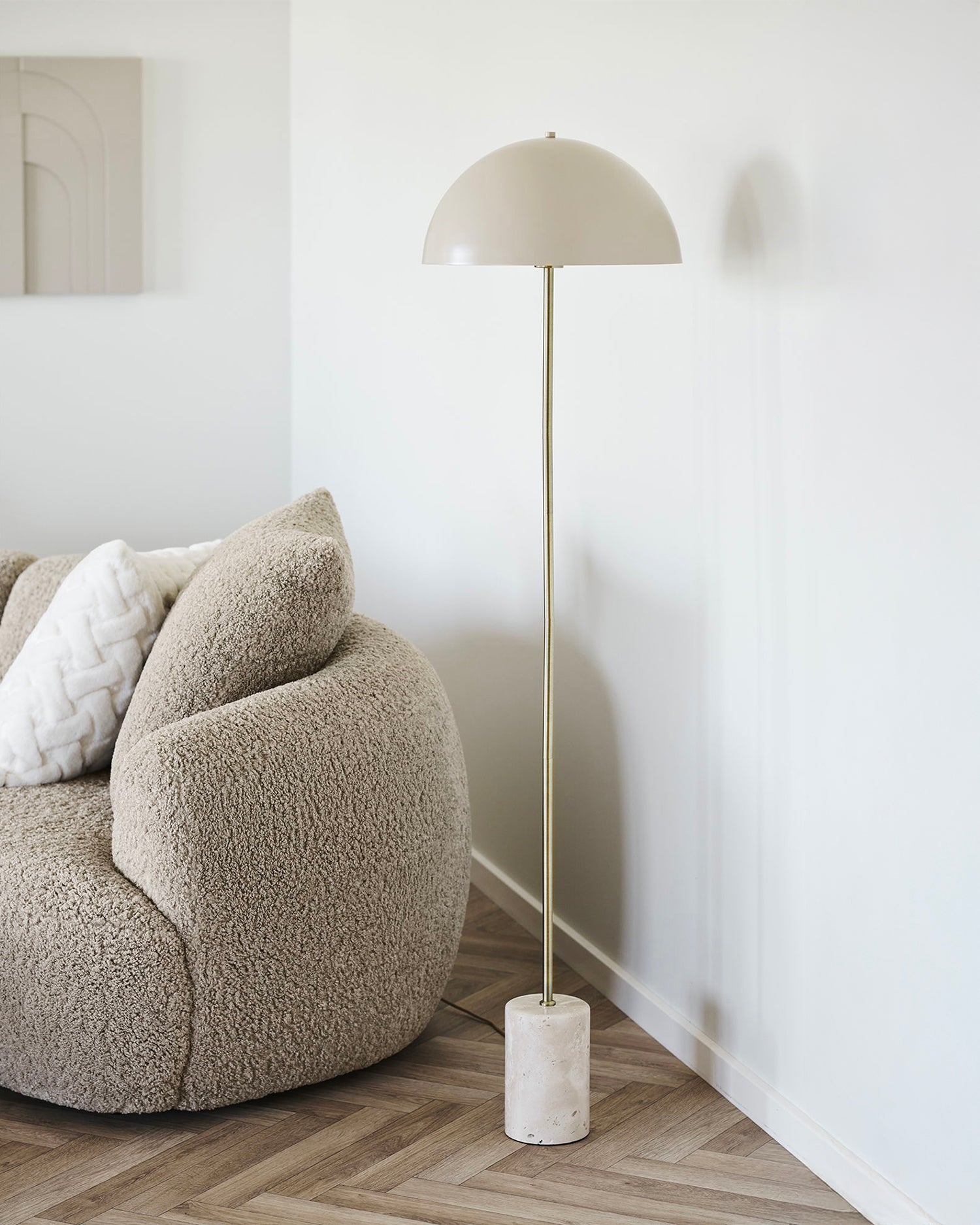 Lampada da terra con base in marmo Sheffield - Marmo/Metallo