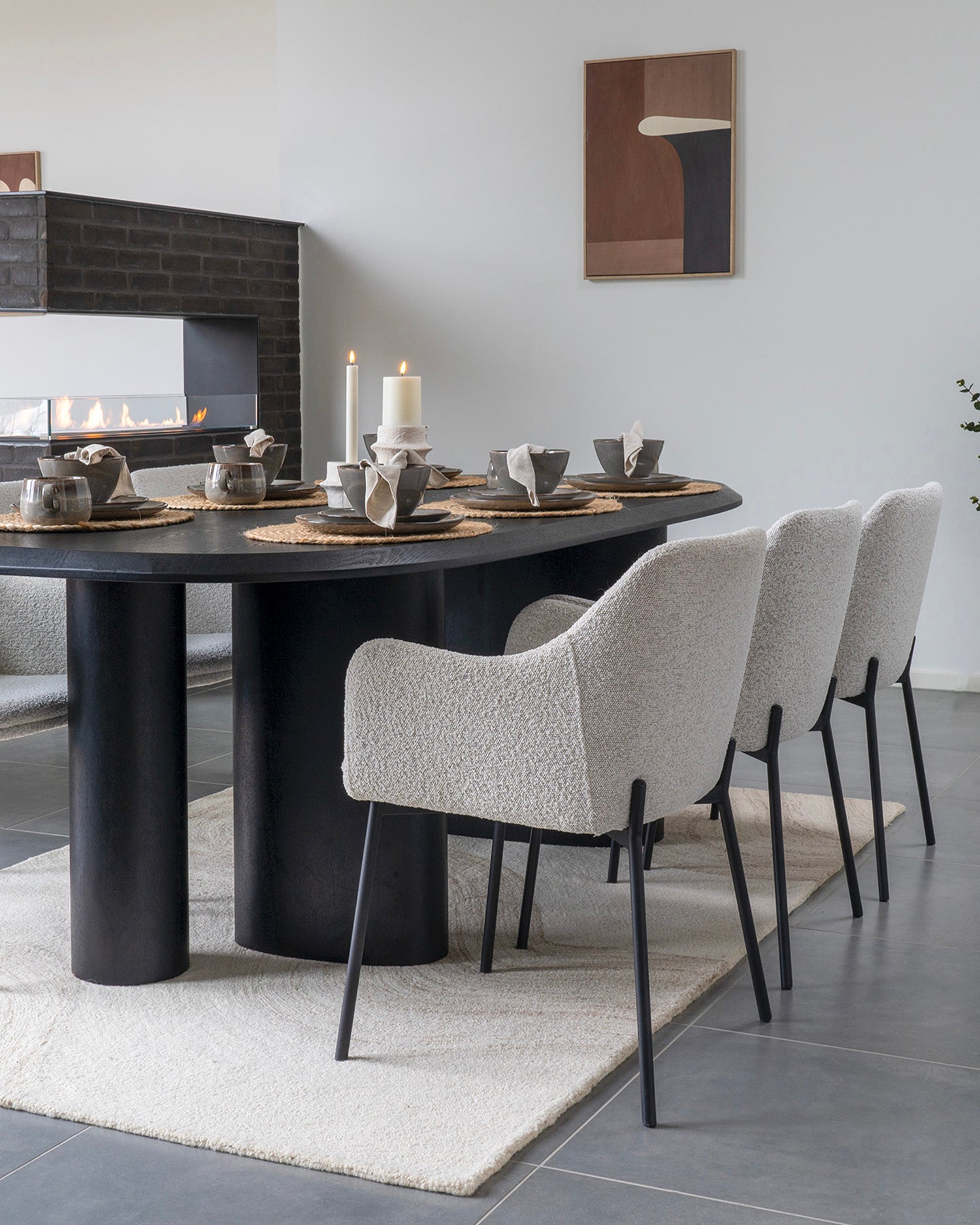 Set 2 sedie da pranzo in bouclé Melilla