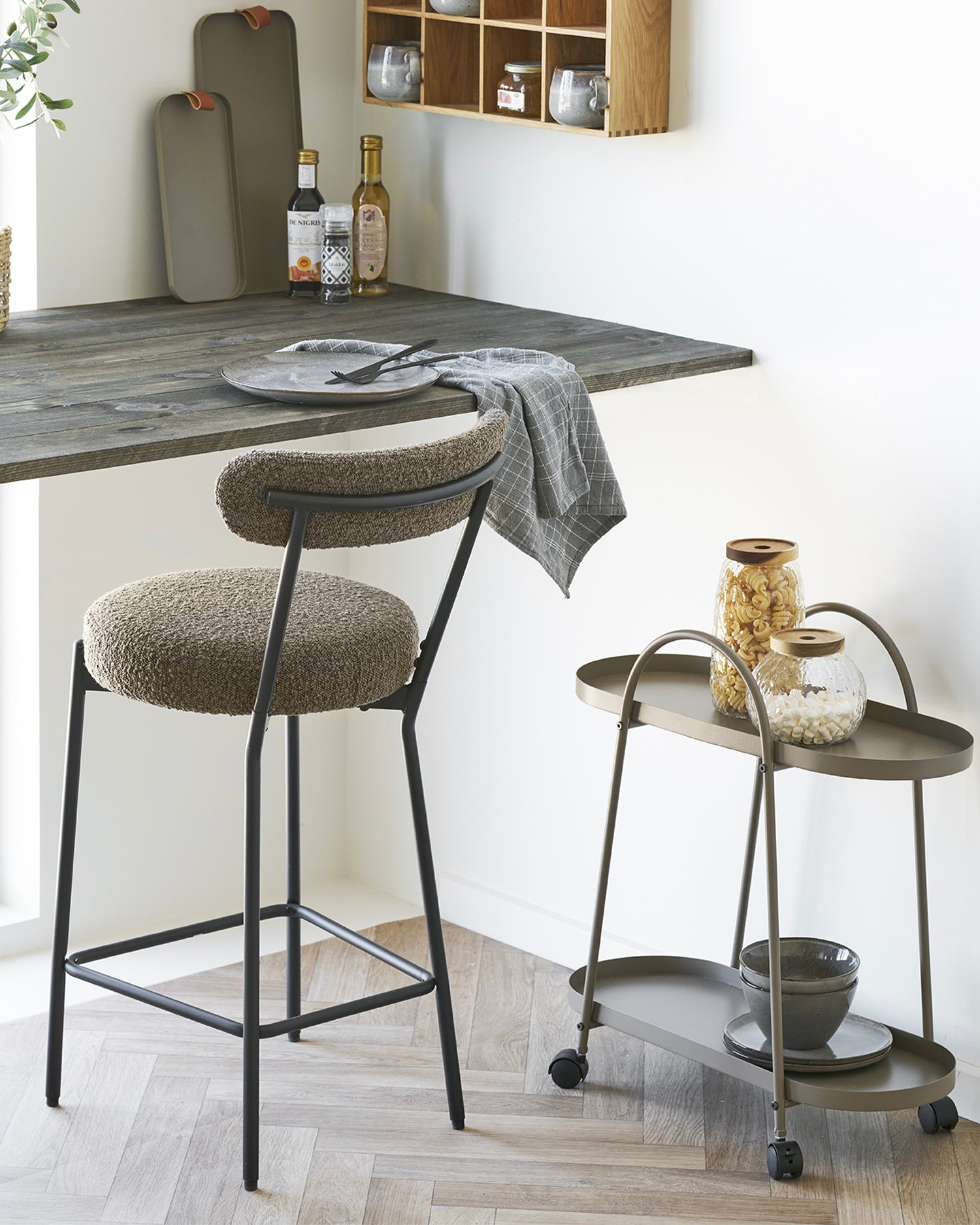 Set 2 sgabelli da cucina in bouclè Badalona