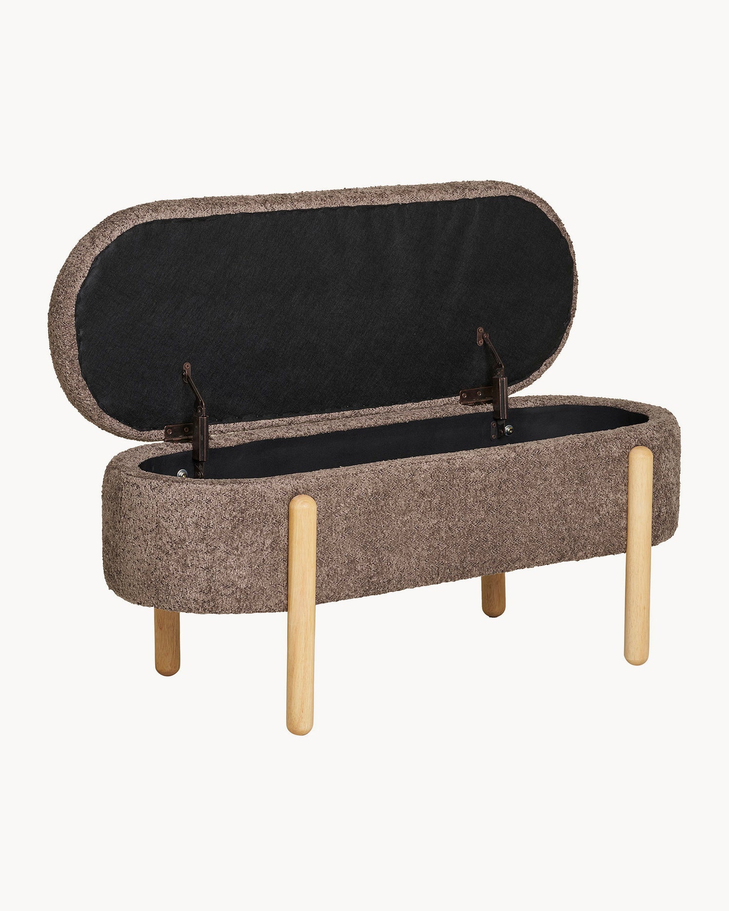 Panca in bouclé con contenitore Branca