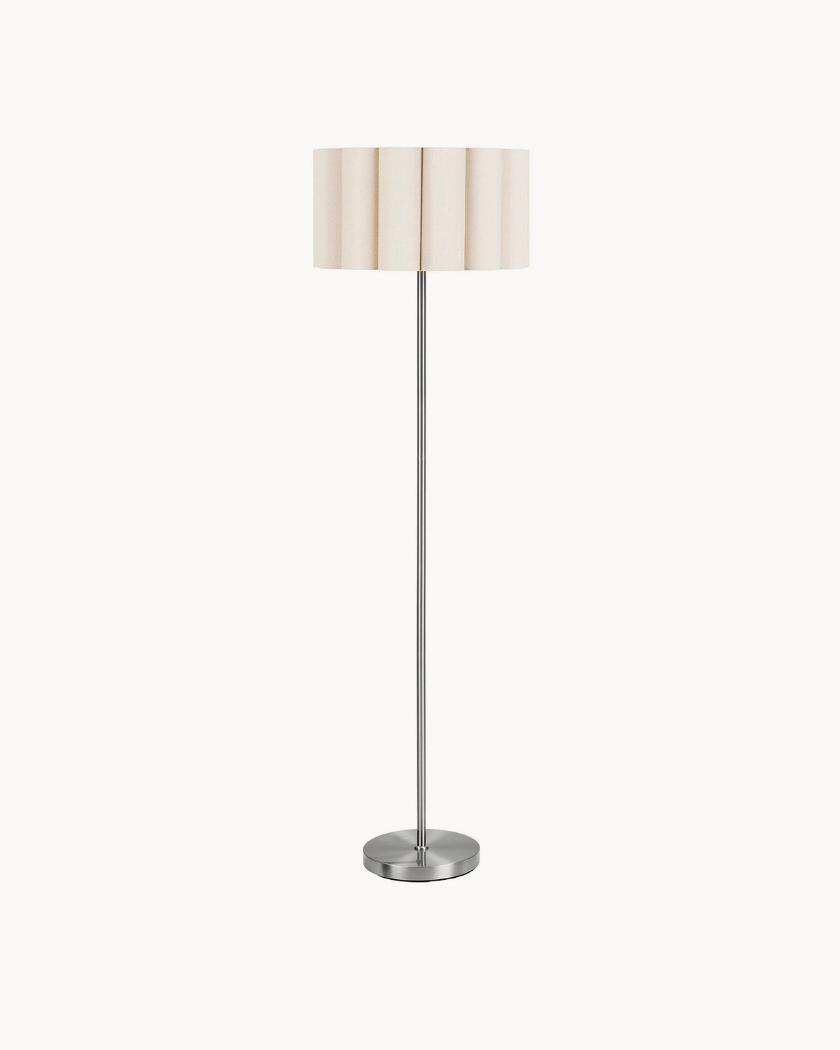 Lampada da terra in acciaio e lino Wattom