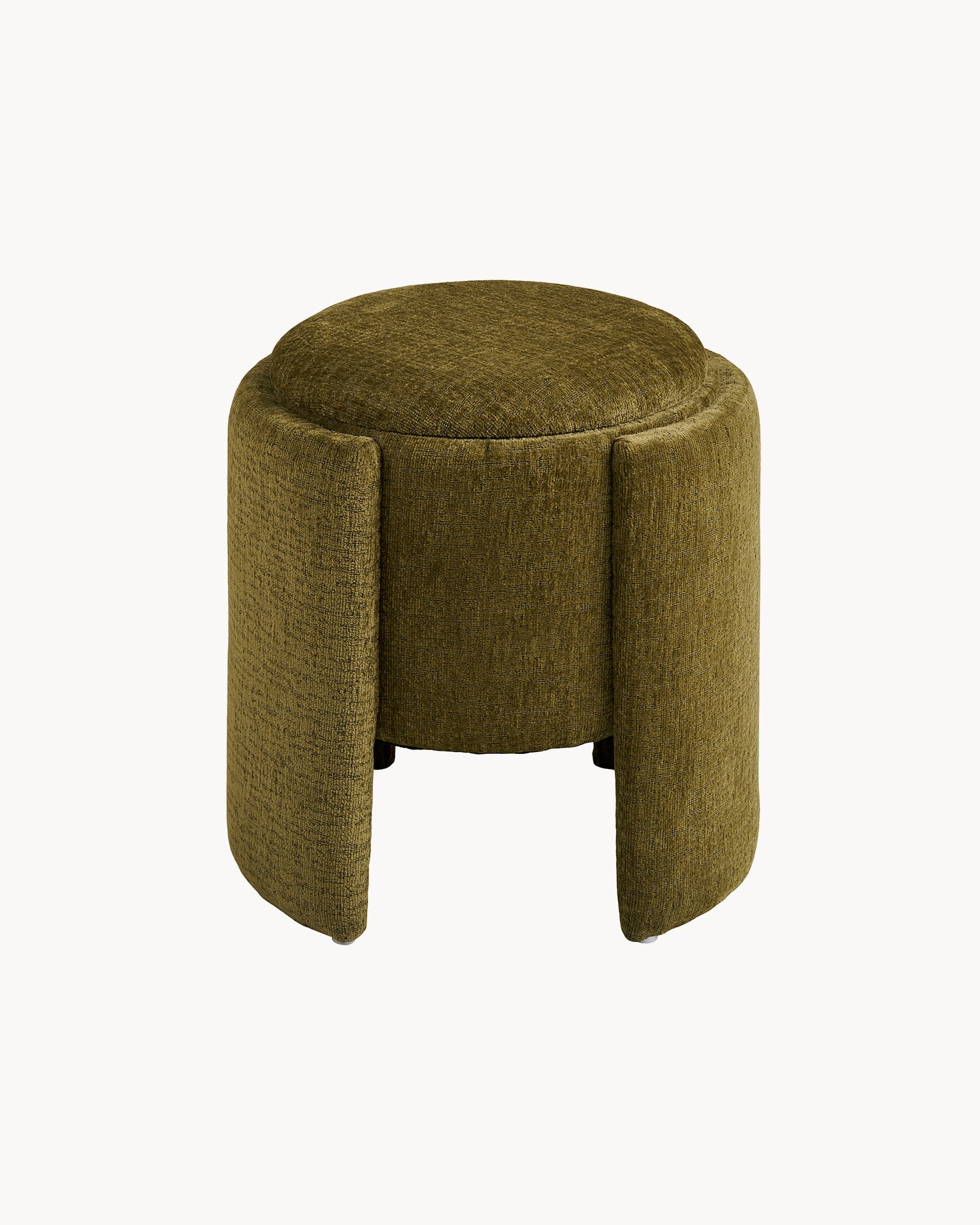 Pouf imbottito in ciniglia con contenitore Walsdorf