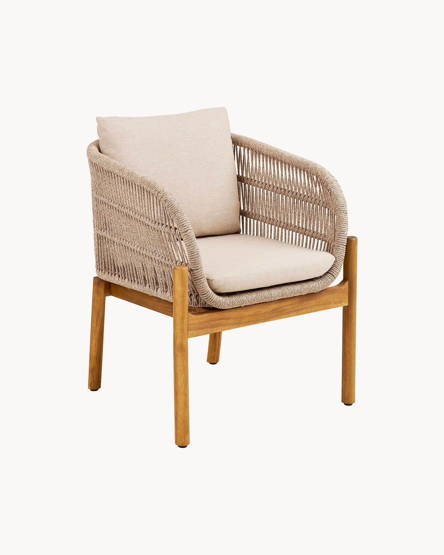 Sedia da esterno in acacia e corda intrecciata Colette