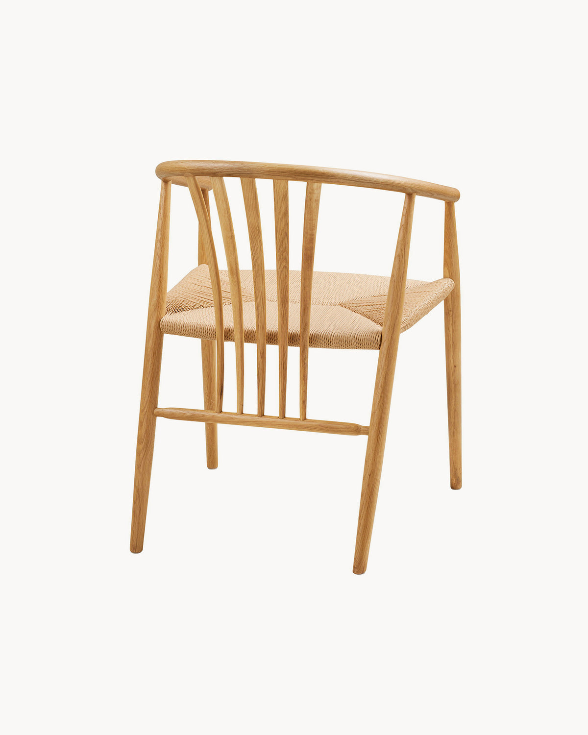 Set 2 sedie da pranzo in rovere con seduta intrecciata Agustin