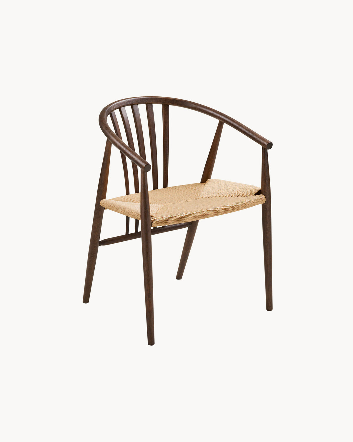 Set 2 sedie da pranzo in rovere con seduta intrecciata Agustin