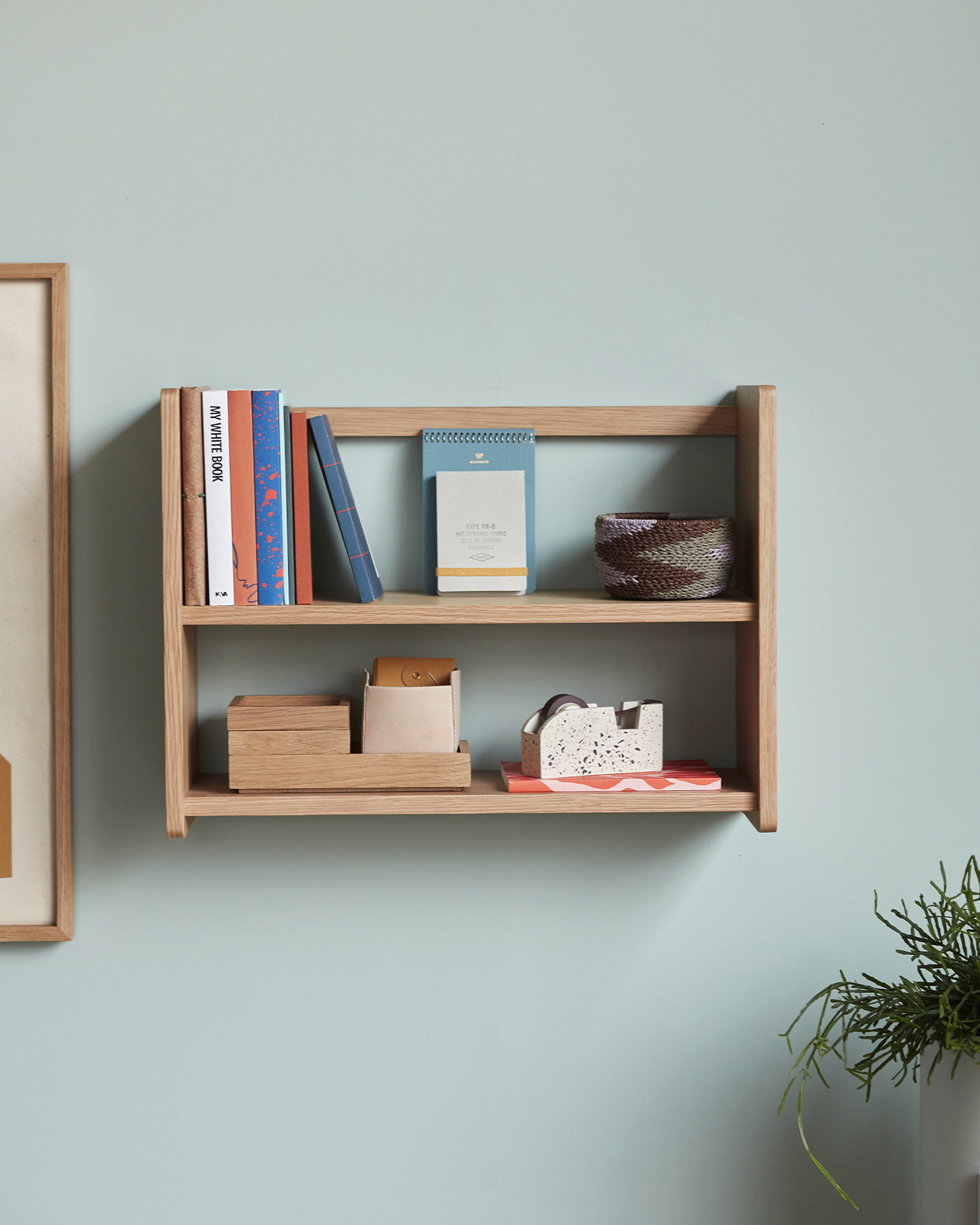 Mensola doppia in legno di quercia Nomad