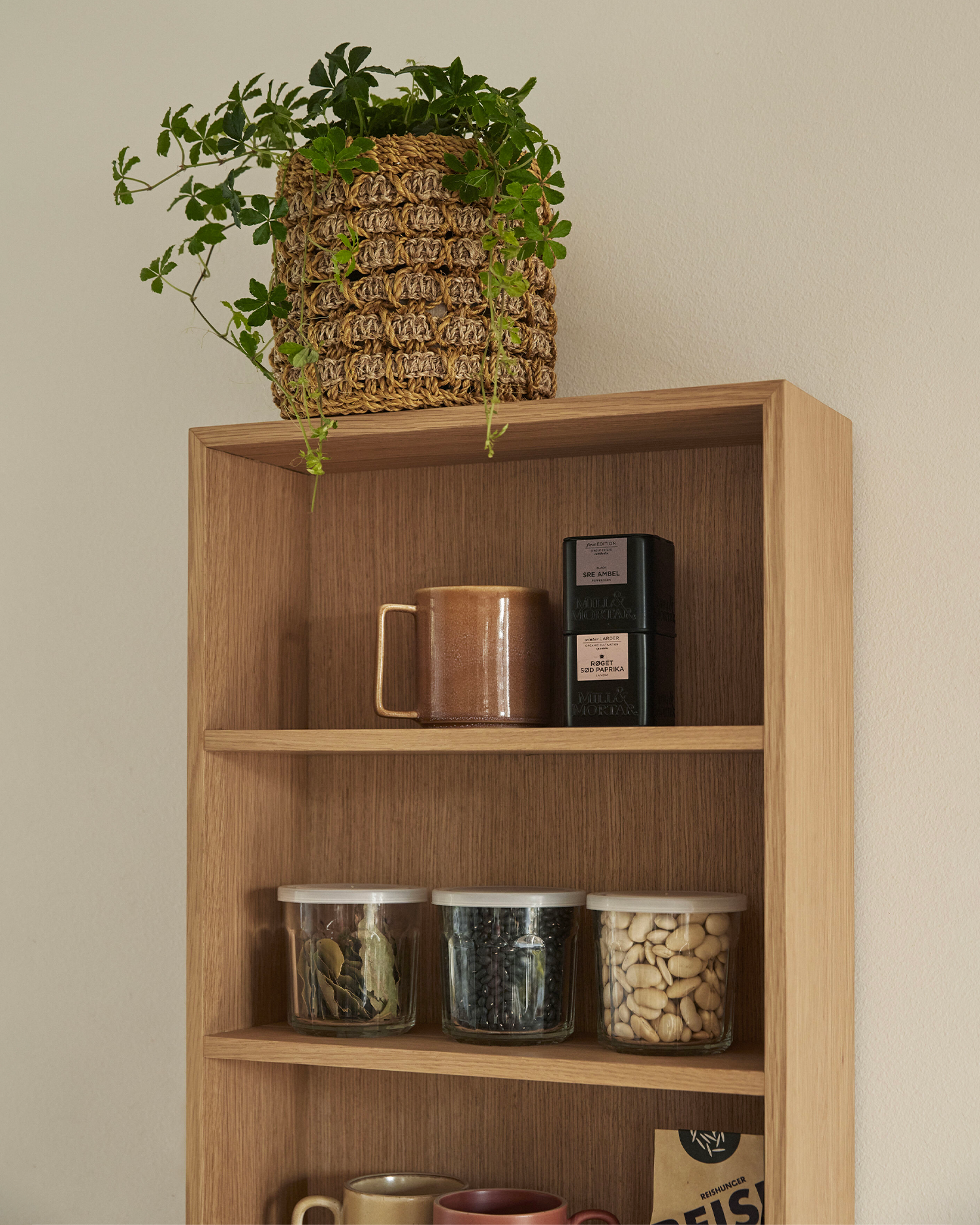 Scaffale in legno di quercia Kappu