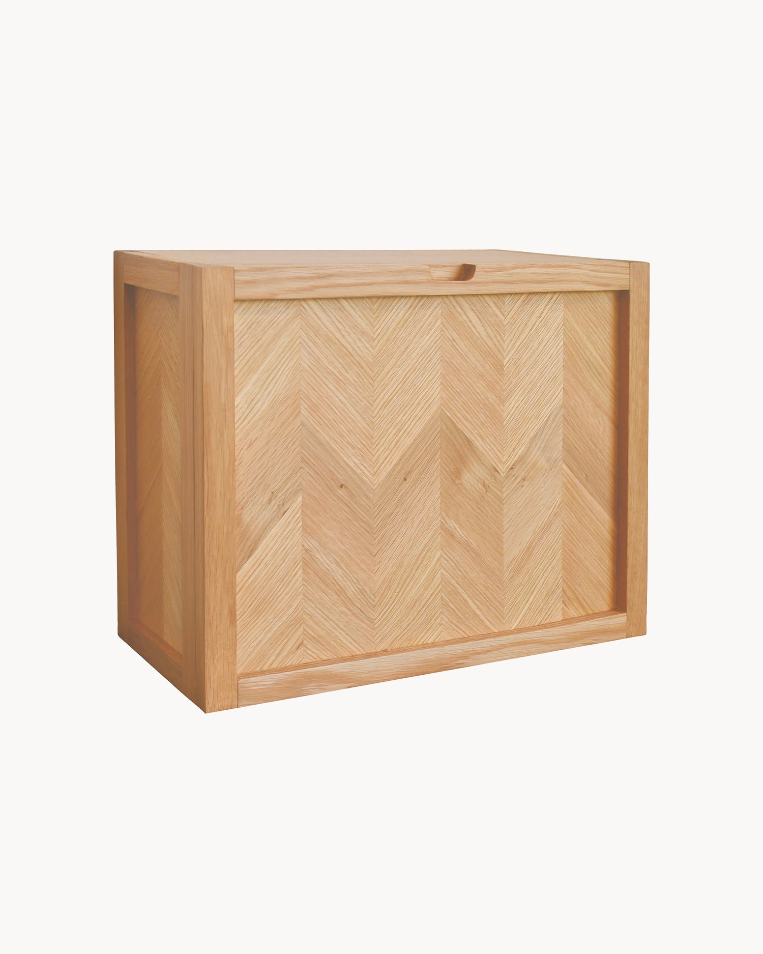 Scarpiera sospesa in legno di quercia con motivo spina di pesce Herringbone