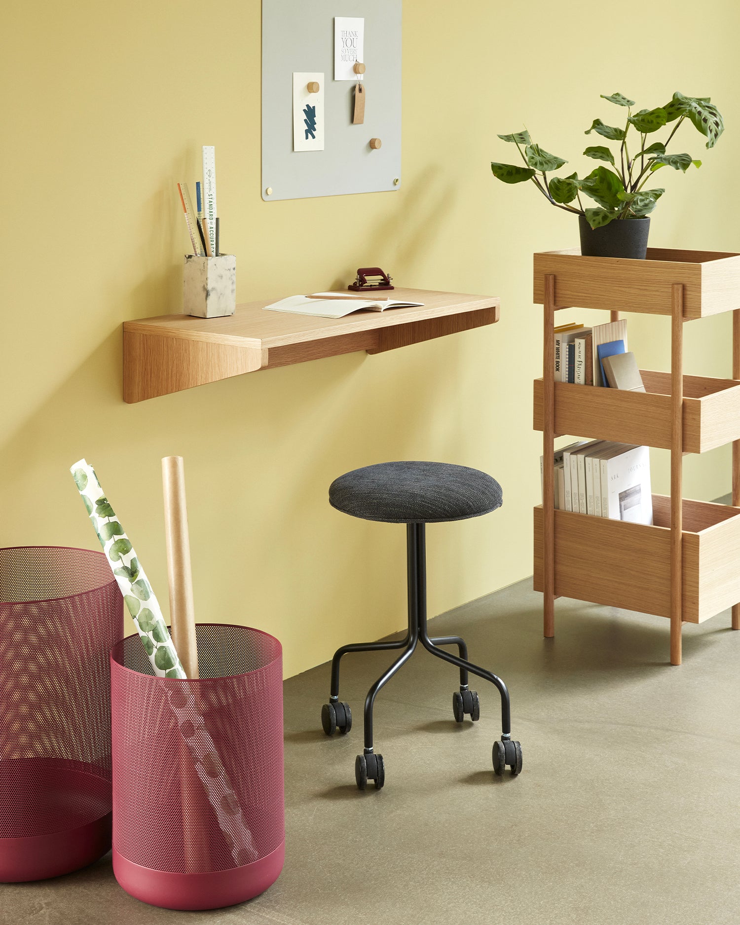 Tavolino consolle in legno di rovere Stack