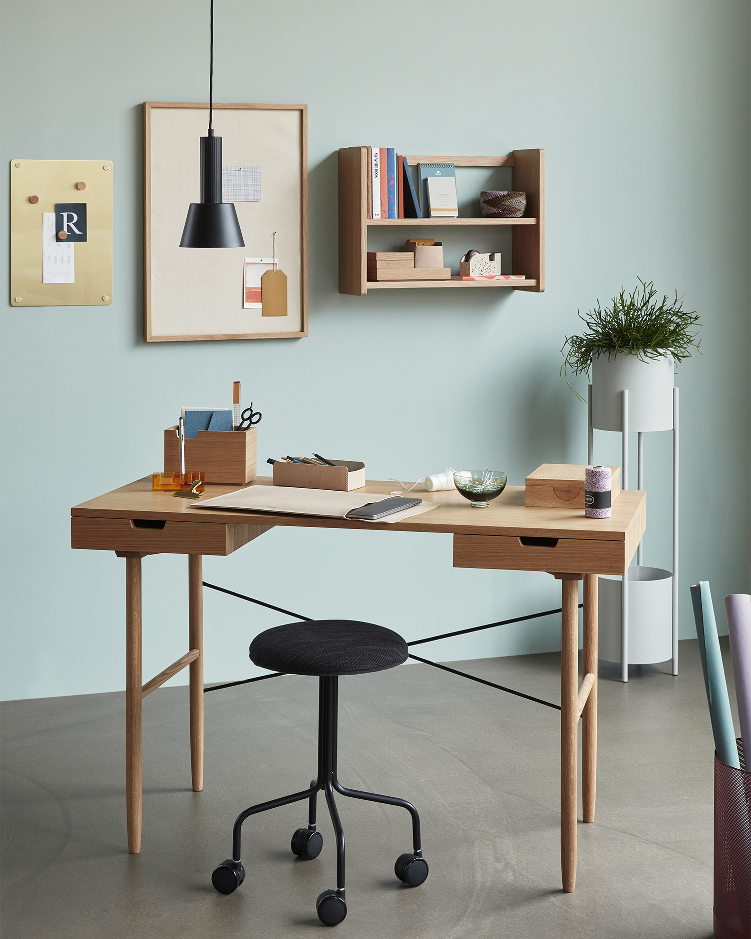 Mensola doppia in legno di quercia Nomad