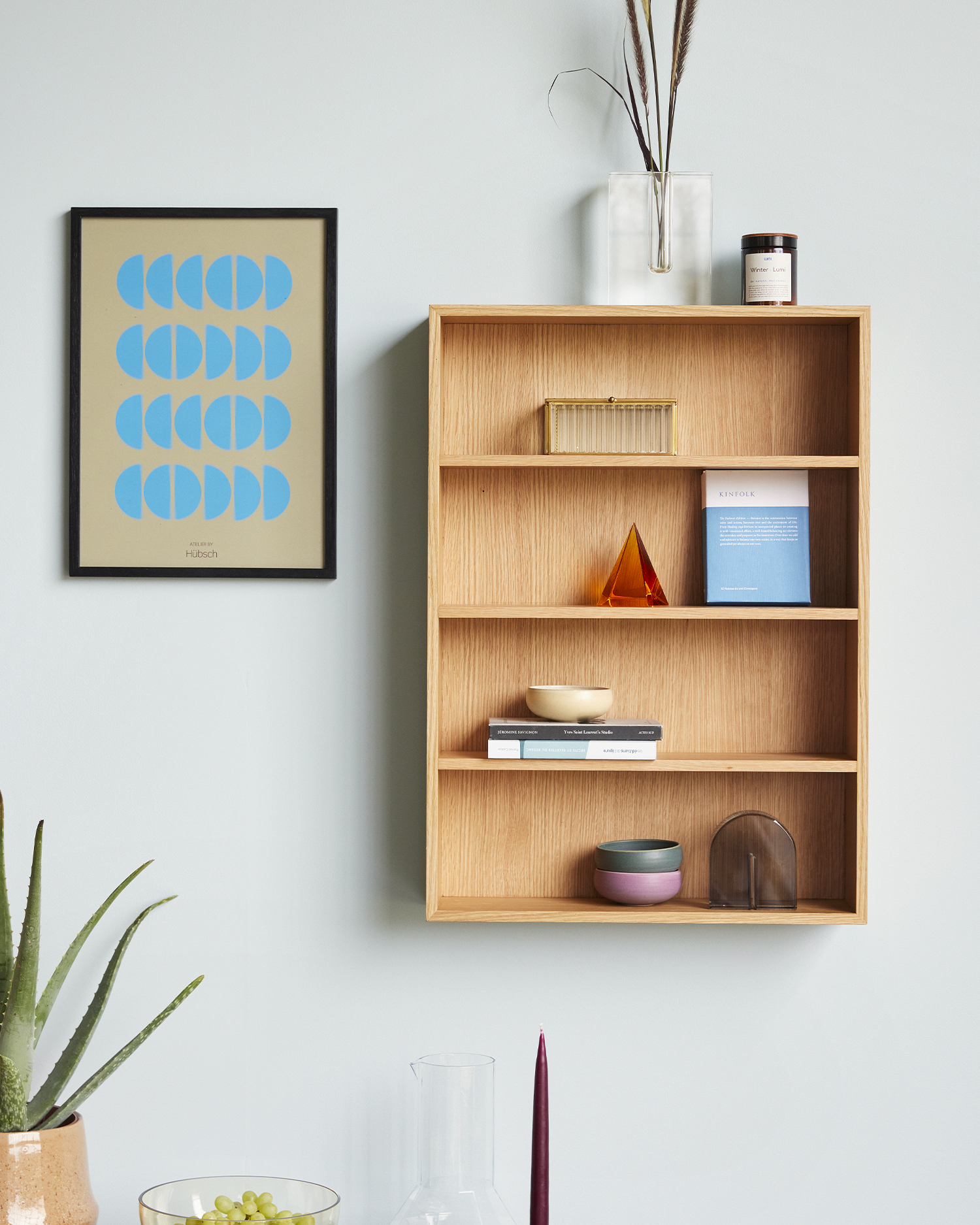 Scaffale da parete in legno di quercia Cubbie