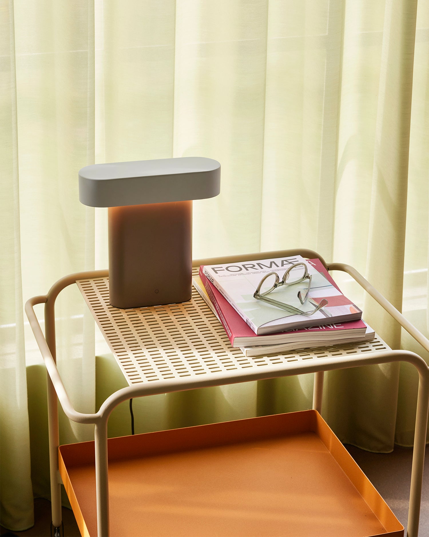 Carrello portaoggetti in acciaio Push