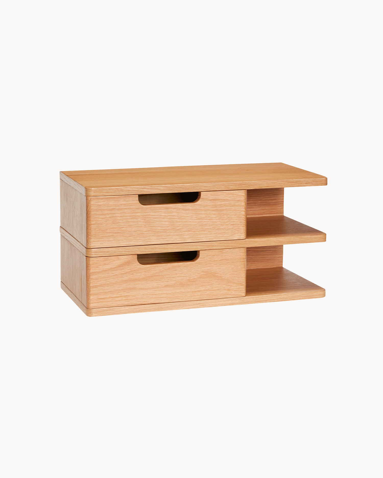 Comodino da parete in legno di quercia Open