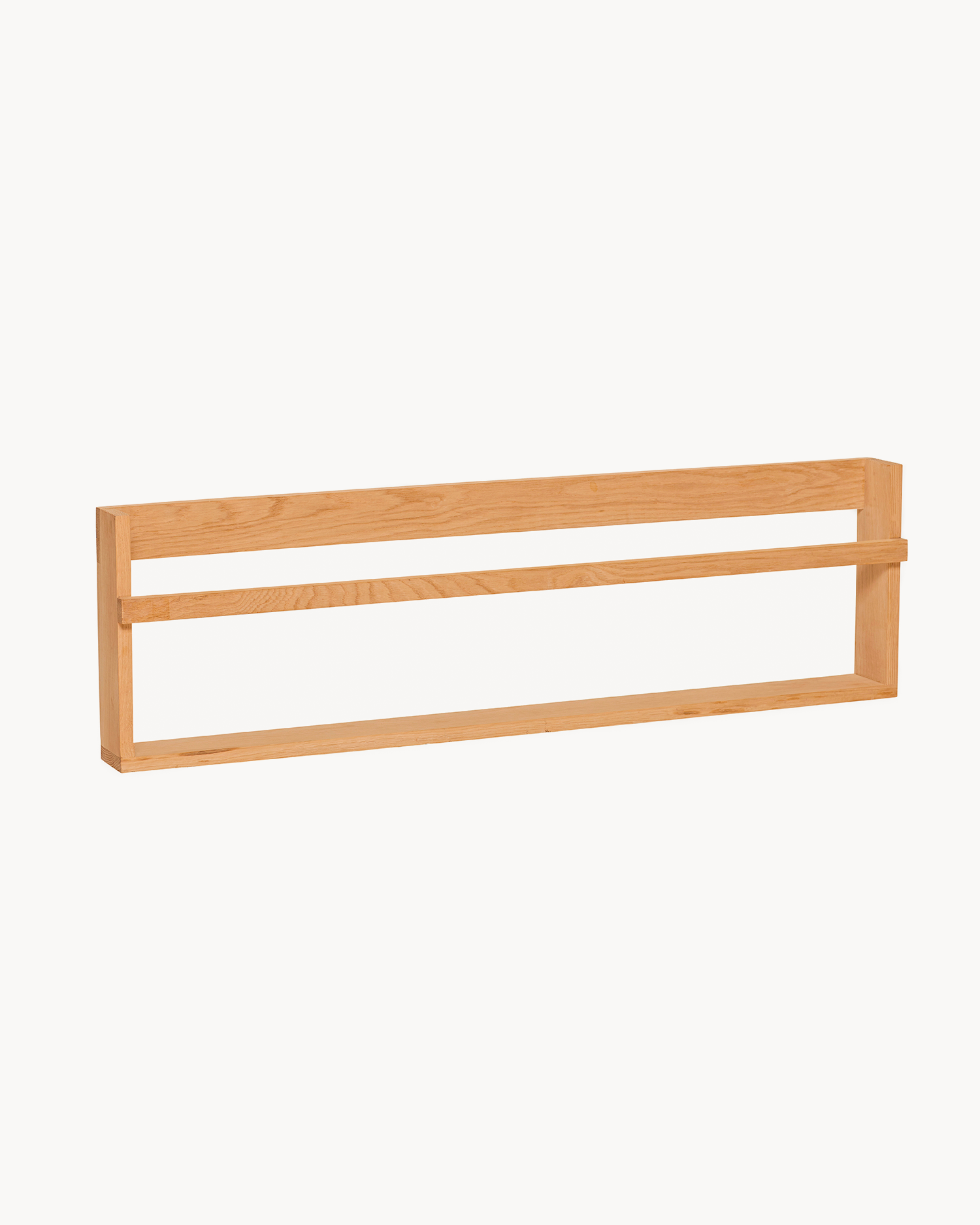 Mensola da parete espositiva in legno di rovere